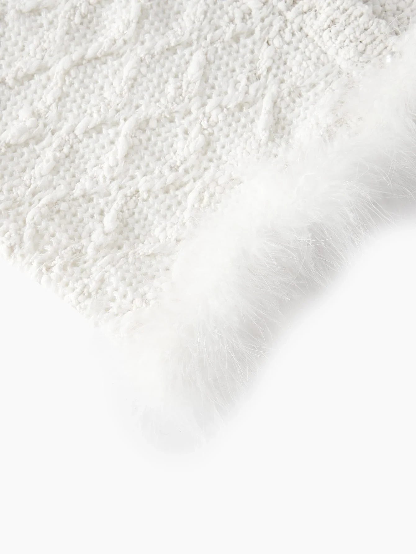 PREMIUM TEXTURED KNIT CONTRAST FUZZY TRIM CARDIGAN