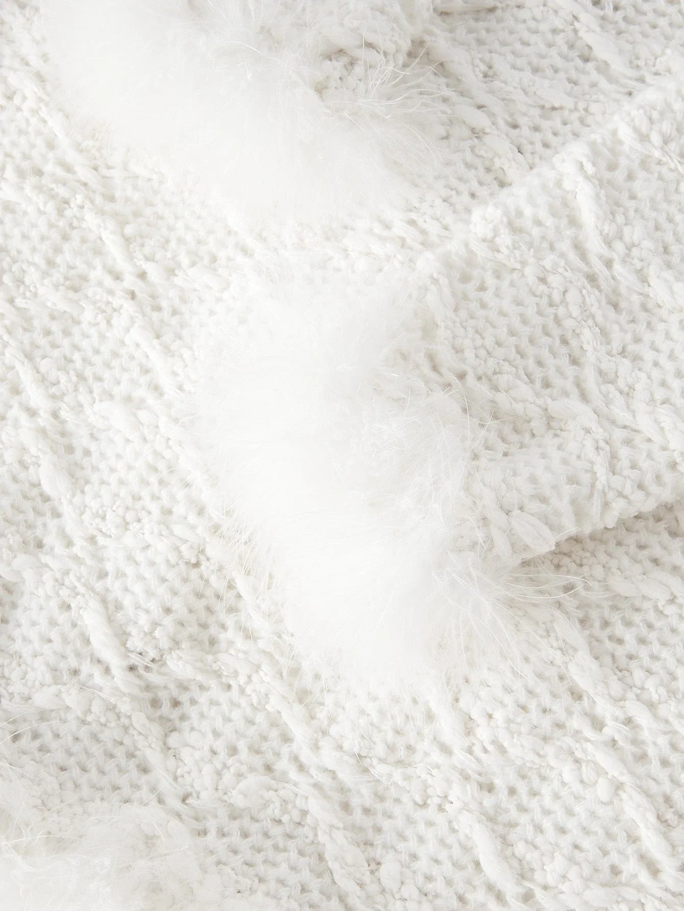 PREMIUM TEXTURED KNIT CONTRAST FUZZY TRIM CARDIGAN