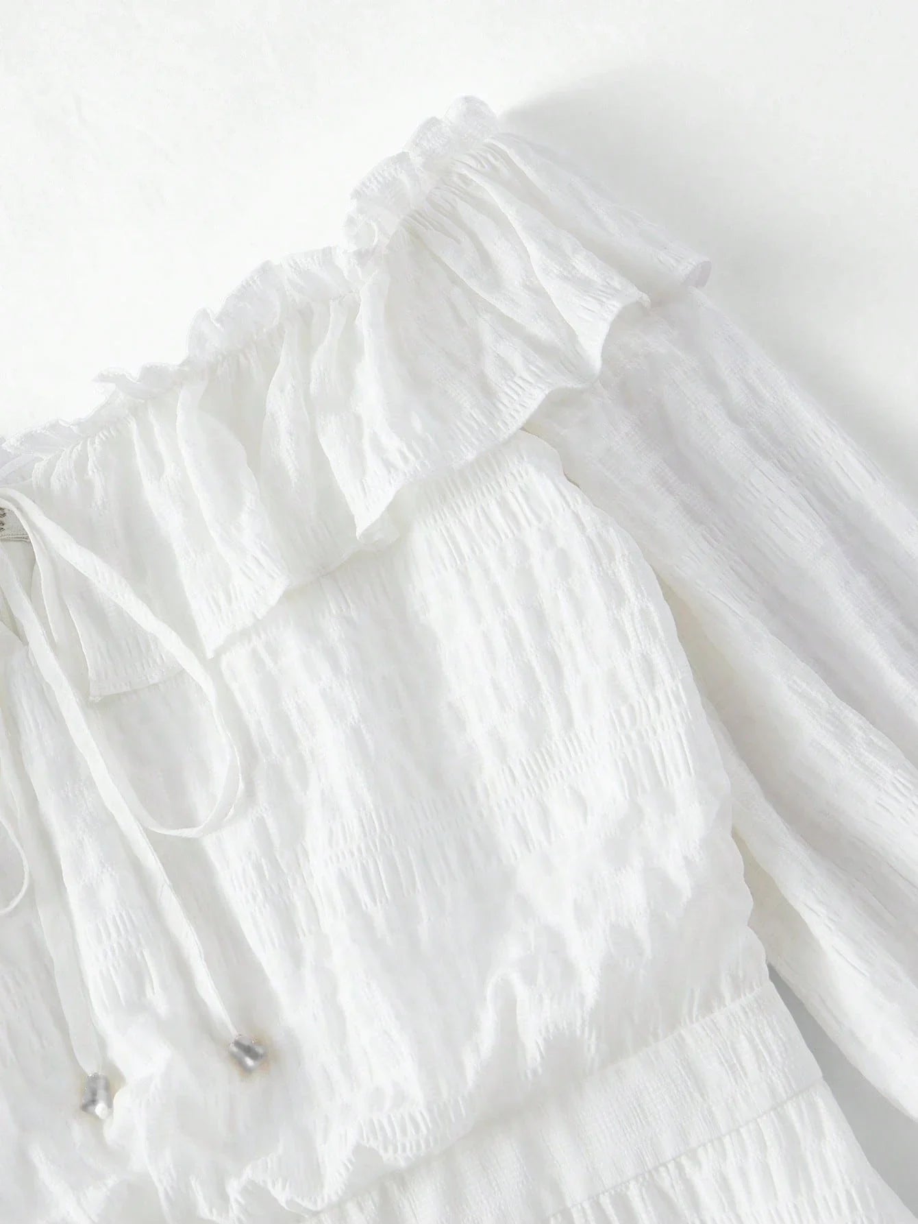 PREMIUM TEXTURED OFF SHOULDER DRESS