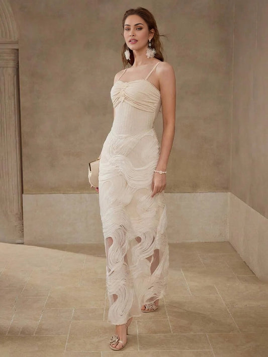 PREMIUM TEXTURED RUCHED CAMI DRESS