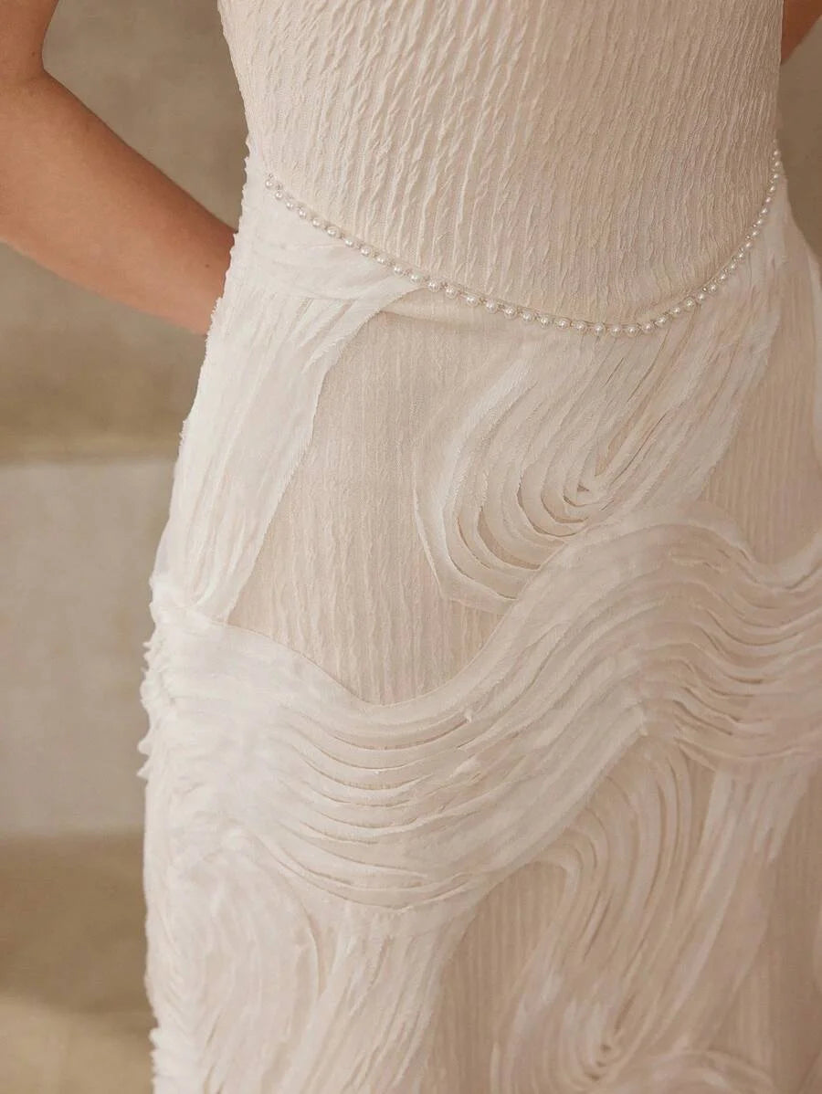 PREMIUM TEXTURED RUCHED CAMI DRESS