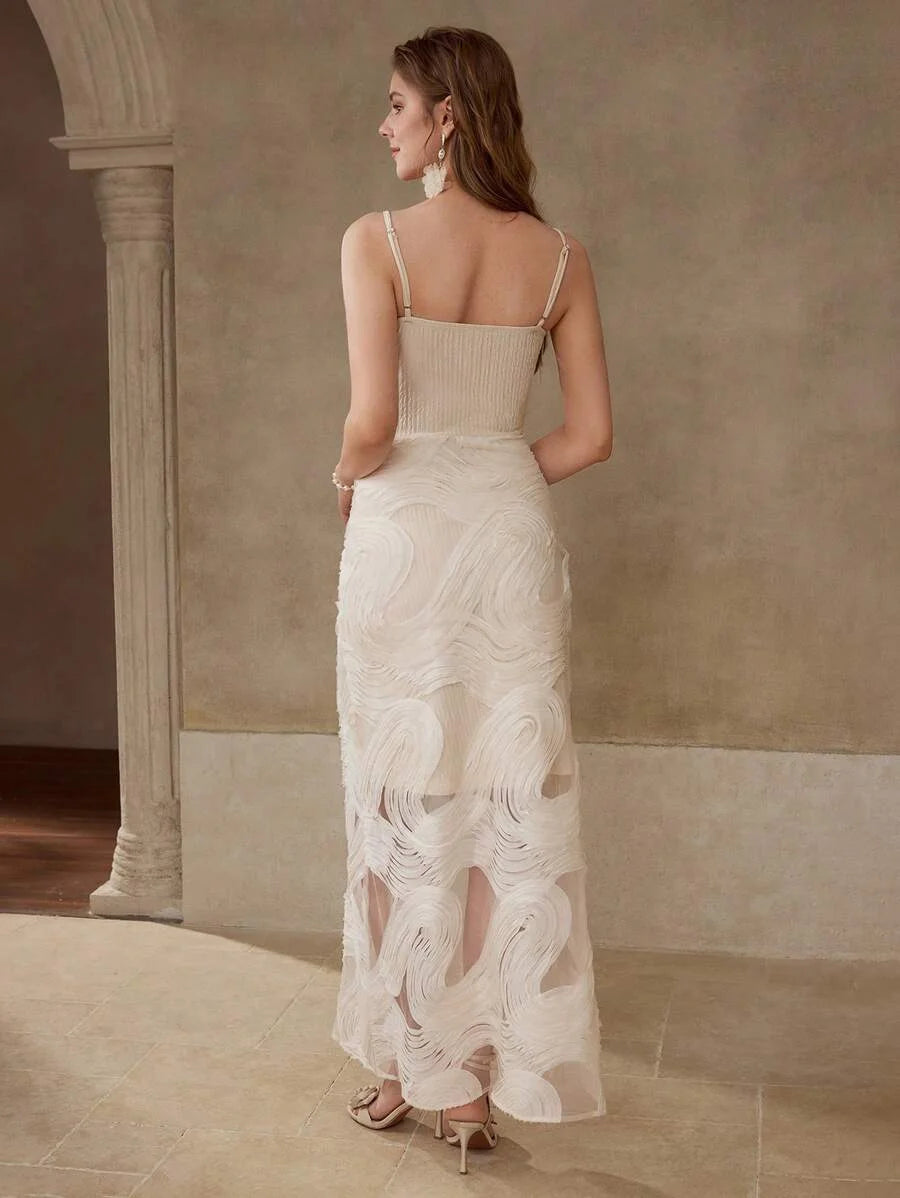 PREMIUM TEXTURED RUCHED CAMI DRESS