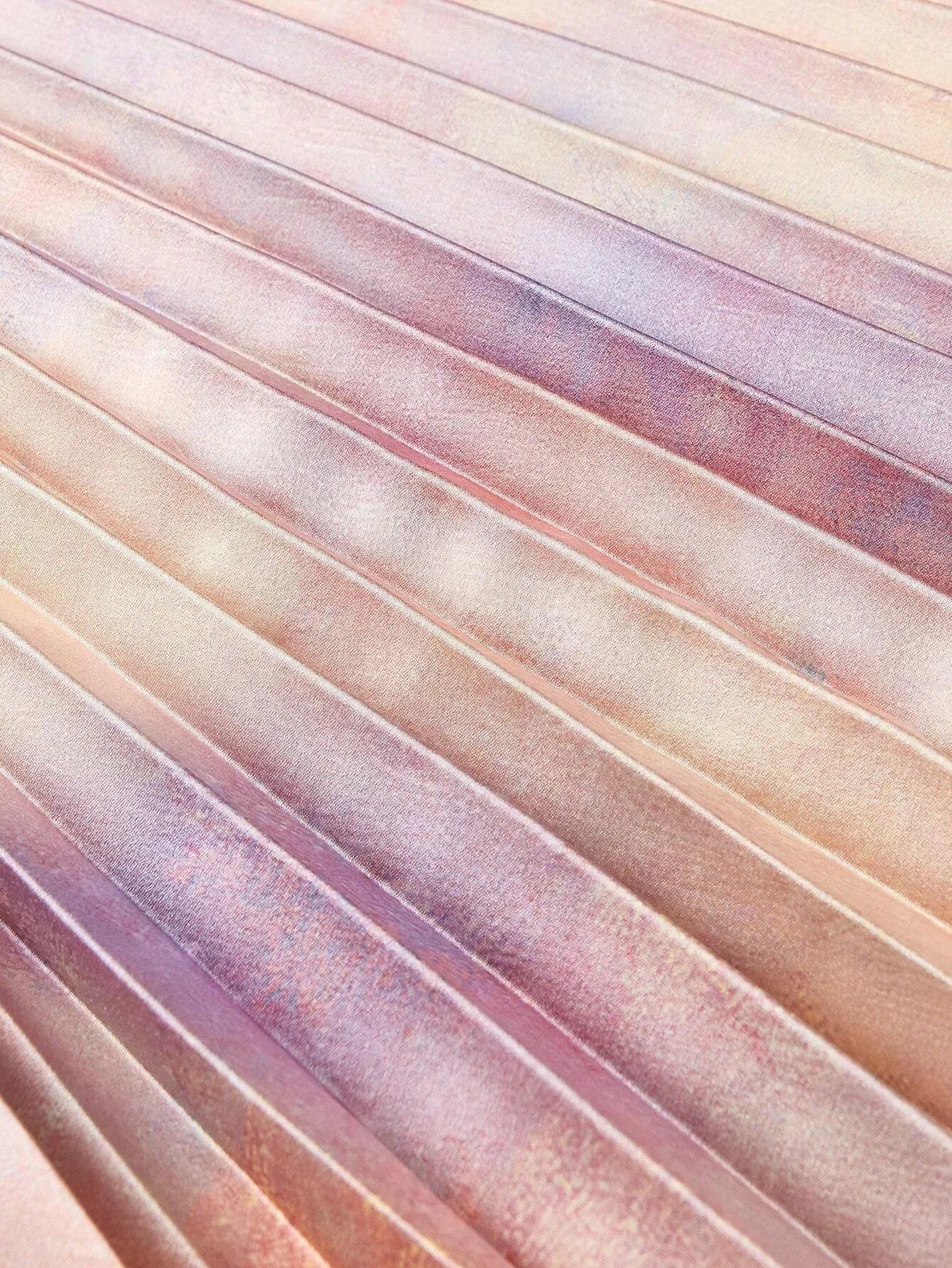 PREMIUM TIE DYE KEYHOLE NECK PLEATED DRESS