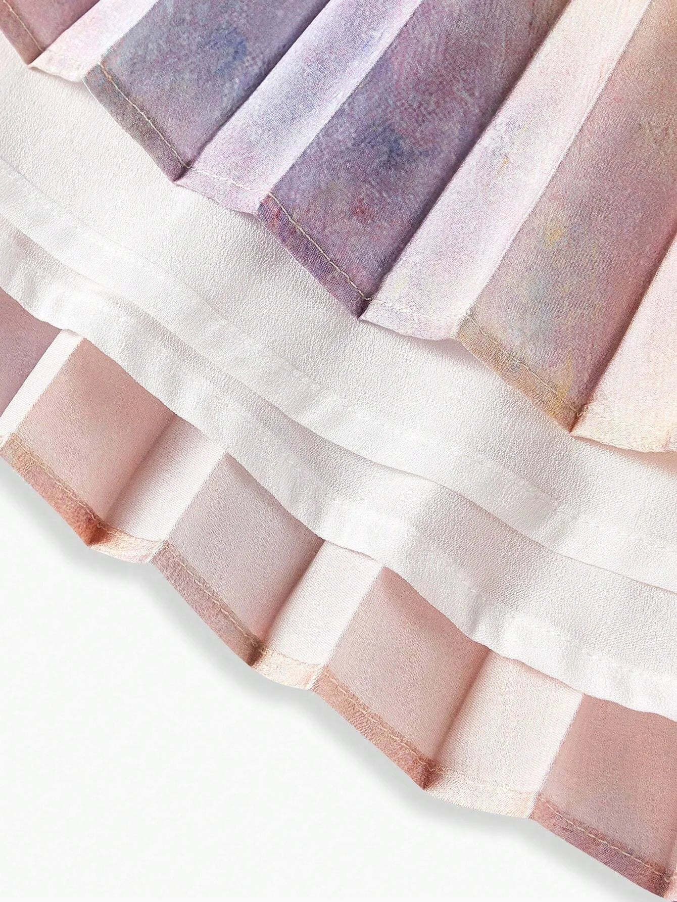 PREMIUM TIE DYE KEYHOLE NECK PLEATED DRESS