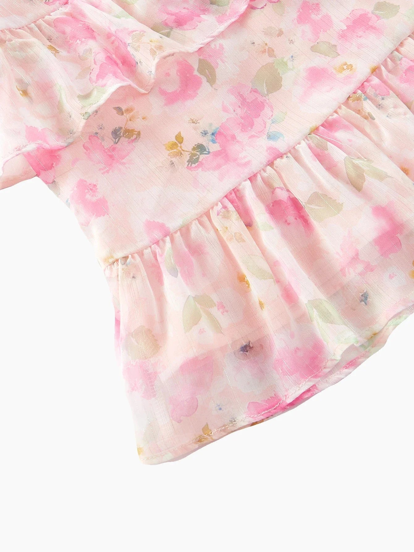 PREMIUM TIERED LAYER FLORAL PRINT DRESS