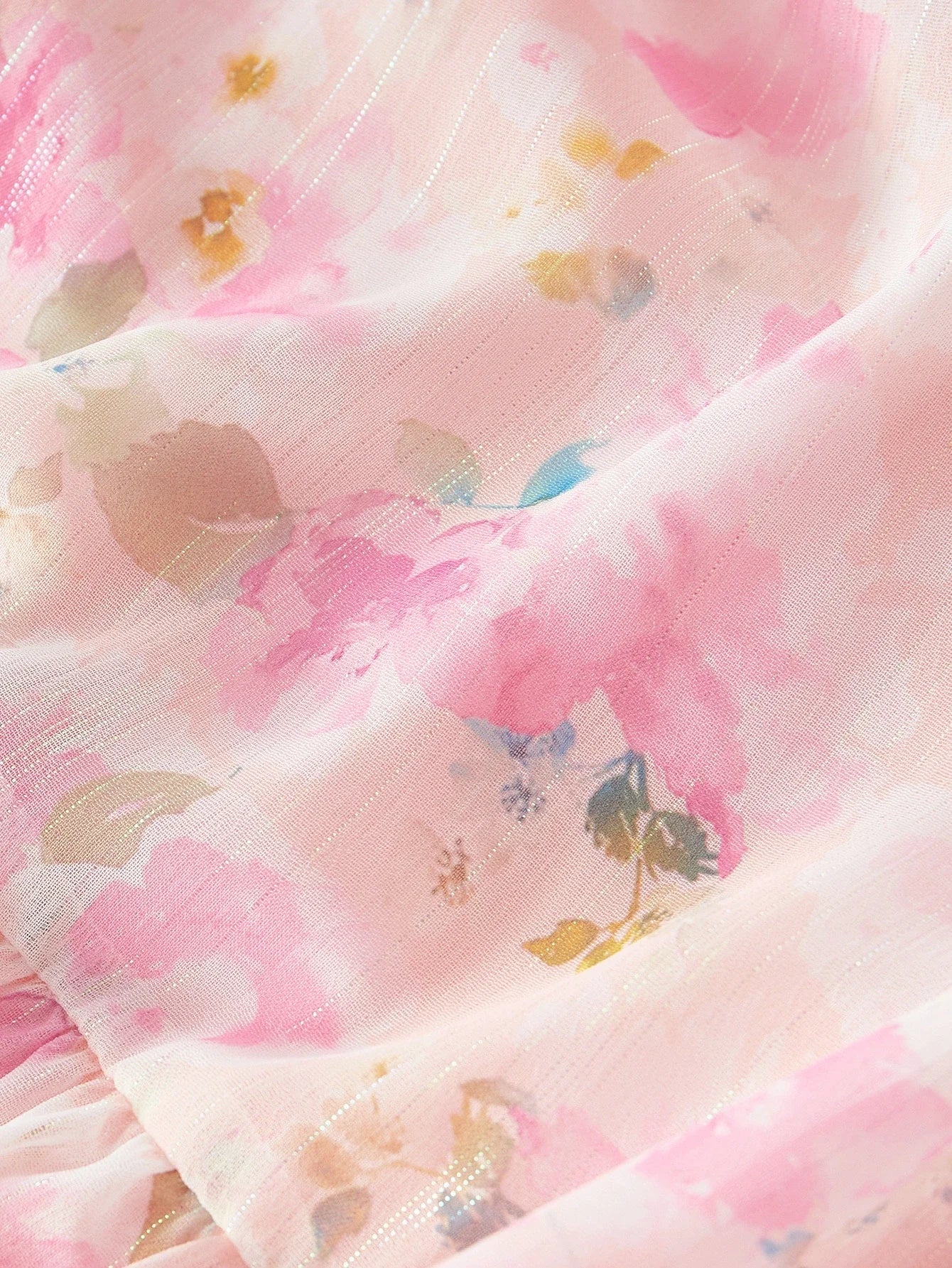 PREMIUM TIERED LAYER FLORAL PRINT DRESS