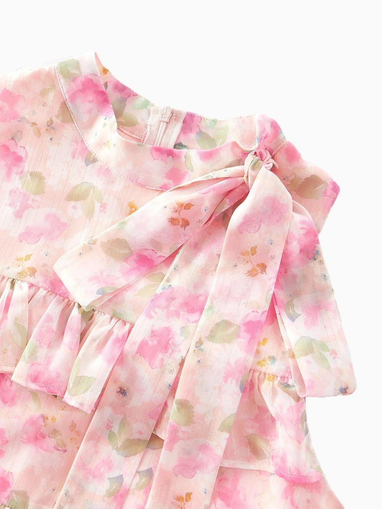 PREMIUM TIERED LAYER FLORAL PRINT DRESS