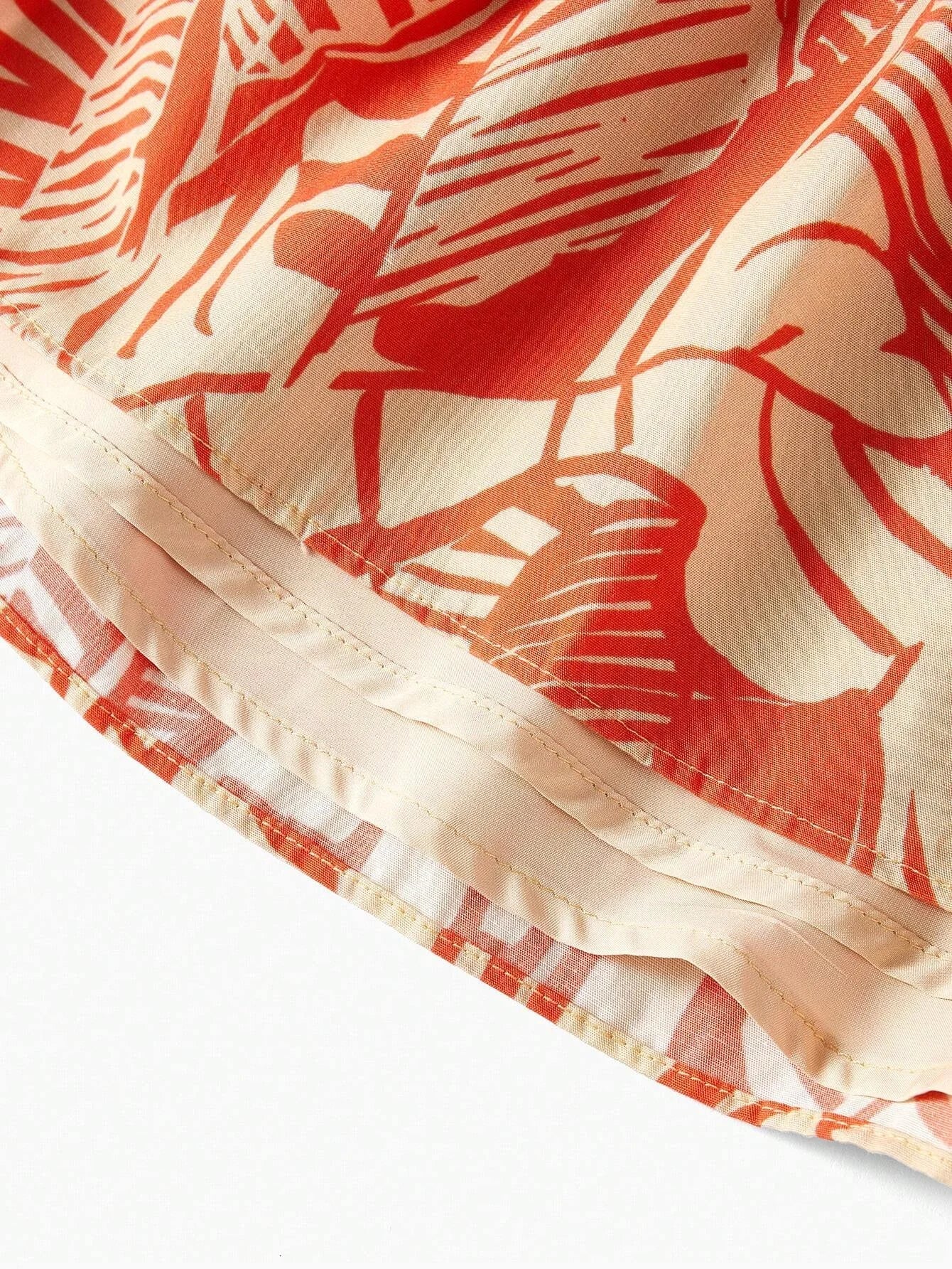 PREMIUM TROPICAL PRINT RUFFLE HEM BELTED TUBE DRESSSUMMER OUTFITS FOR BEACH VACATION