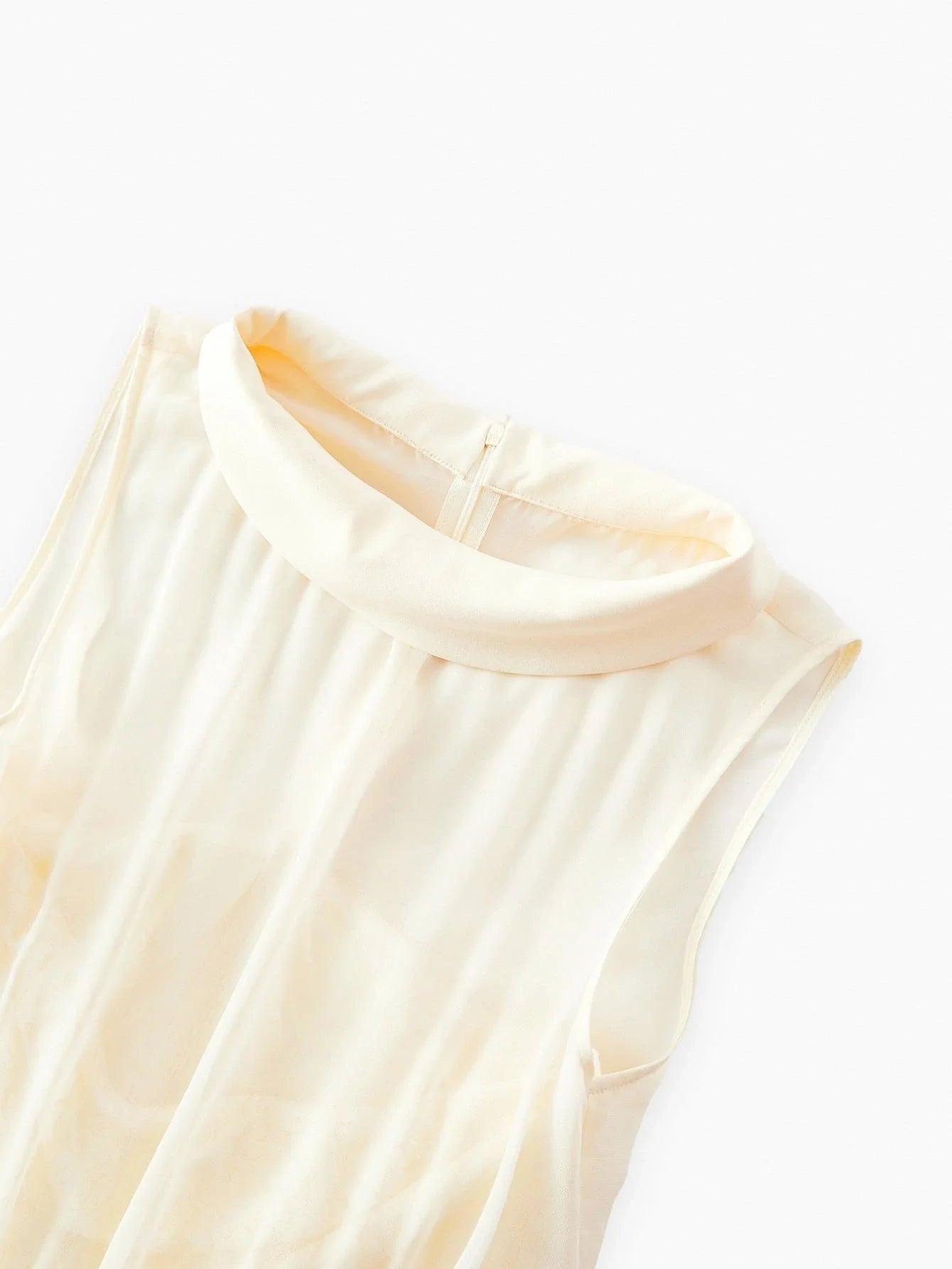 PREMIUM TURTLENECK LACE BODICE BUTTON FRONT SLIM FIT MIDI DRESS