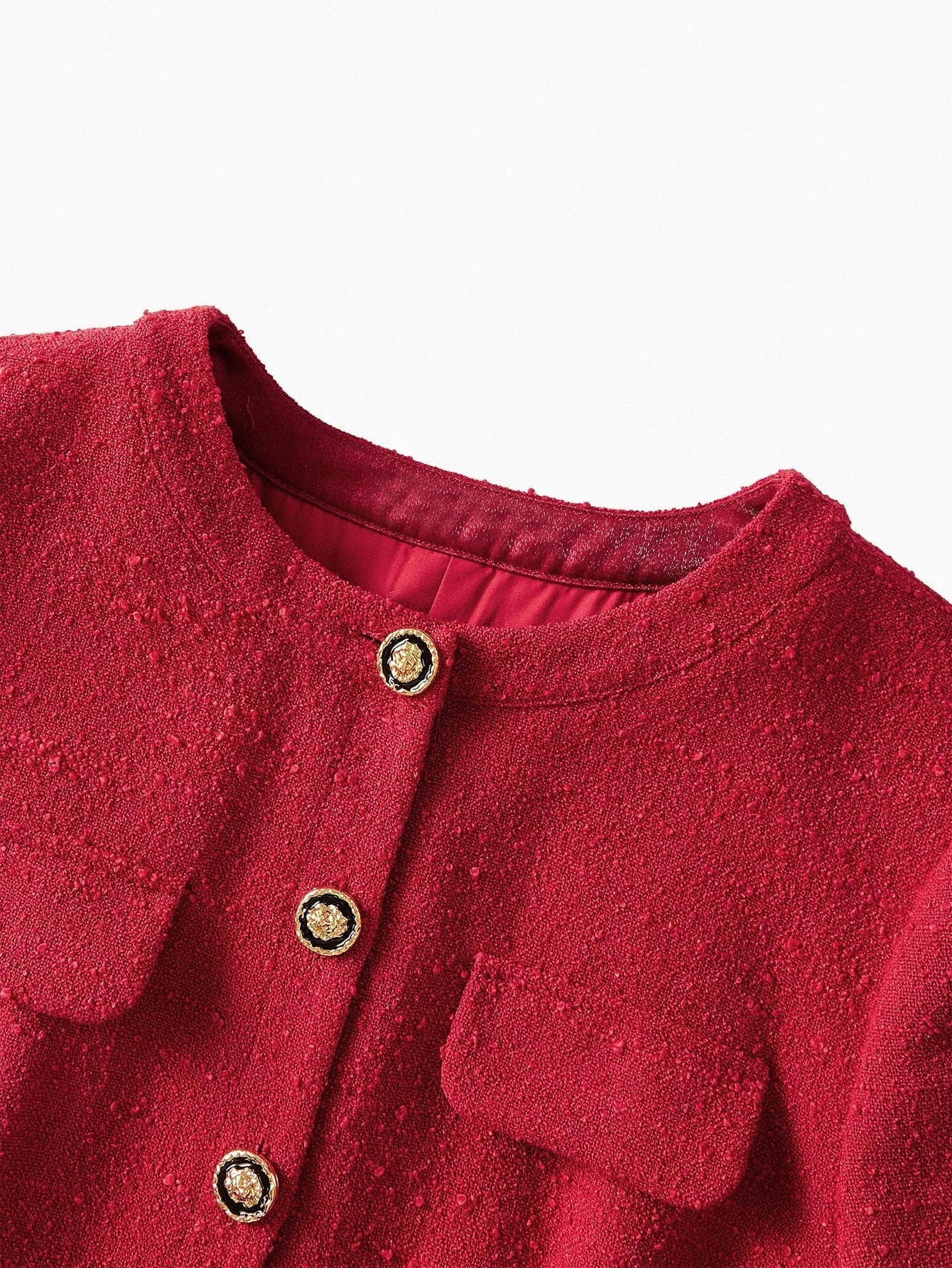 PREMIUM TWEED BELTED BUTTON UP DRESS