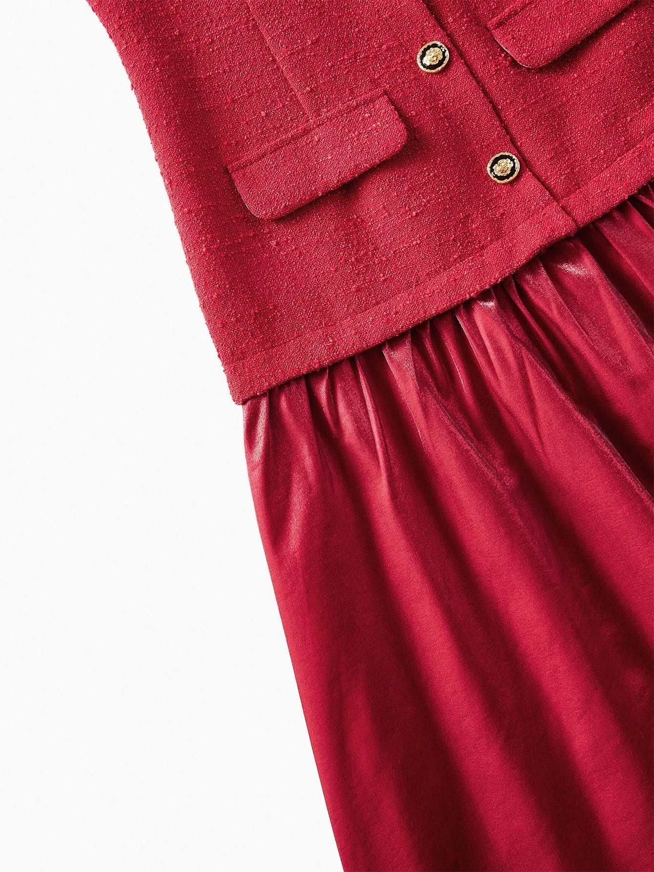 PREMIUM TWEED BELTED BUTTON UP DRESS