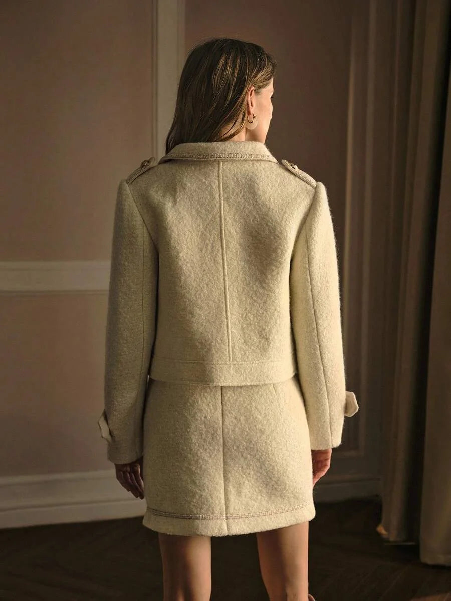 PREMIUM TWEED BUTTON FRONT OVERCOAT