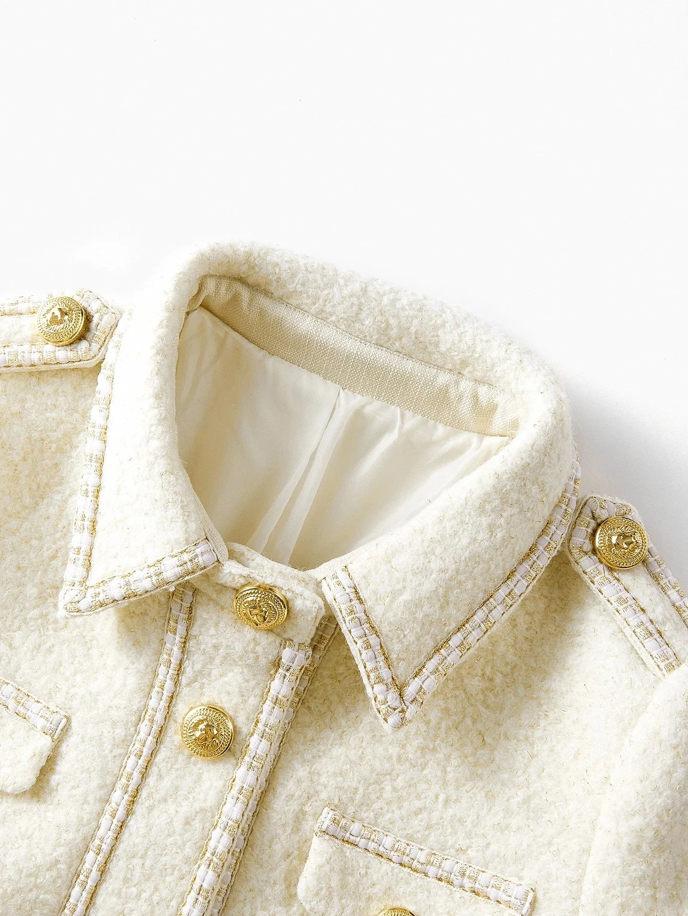 PREMIUM TWEED BUTTON FRONT OVERCOAT