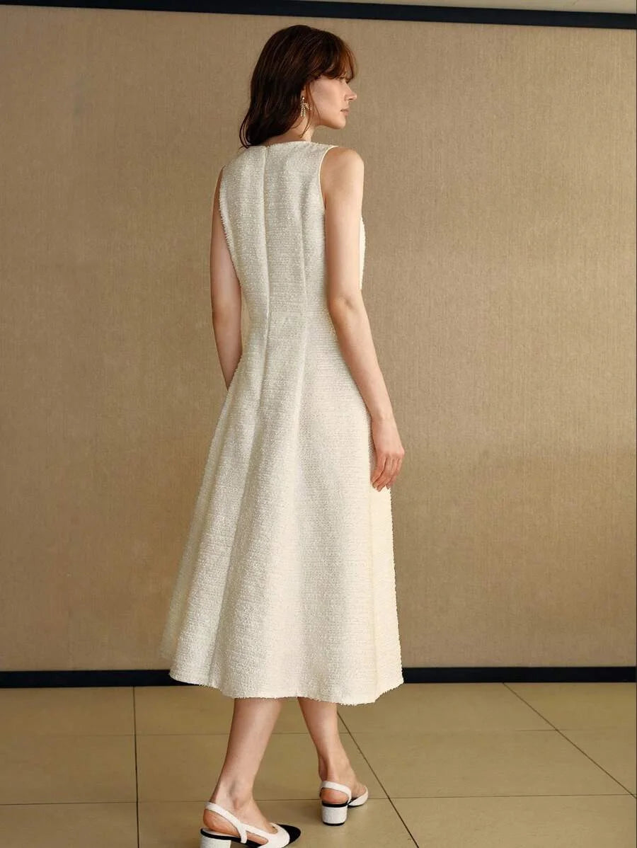 PREMIUM TWEED BUTTON UP DRESS