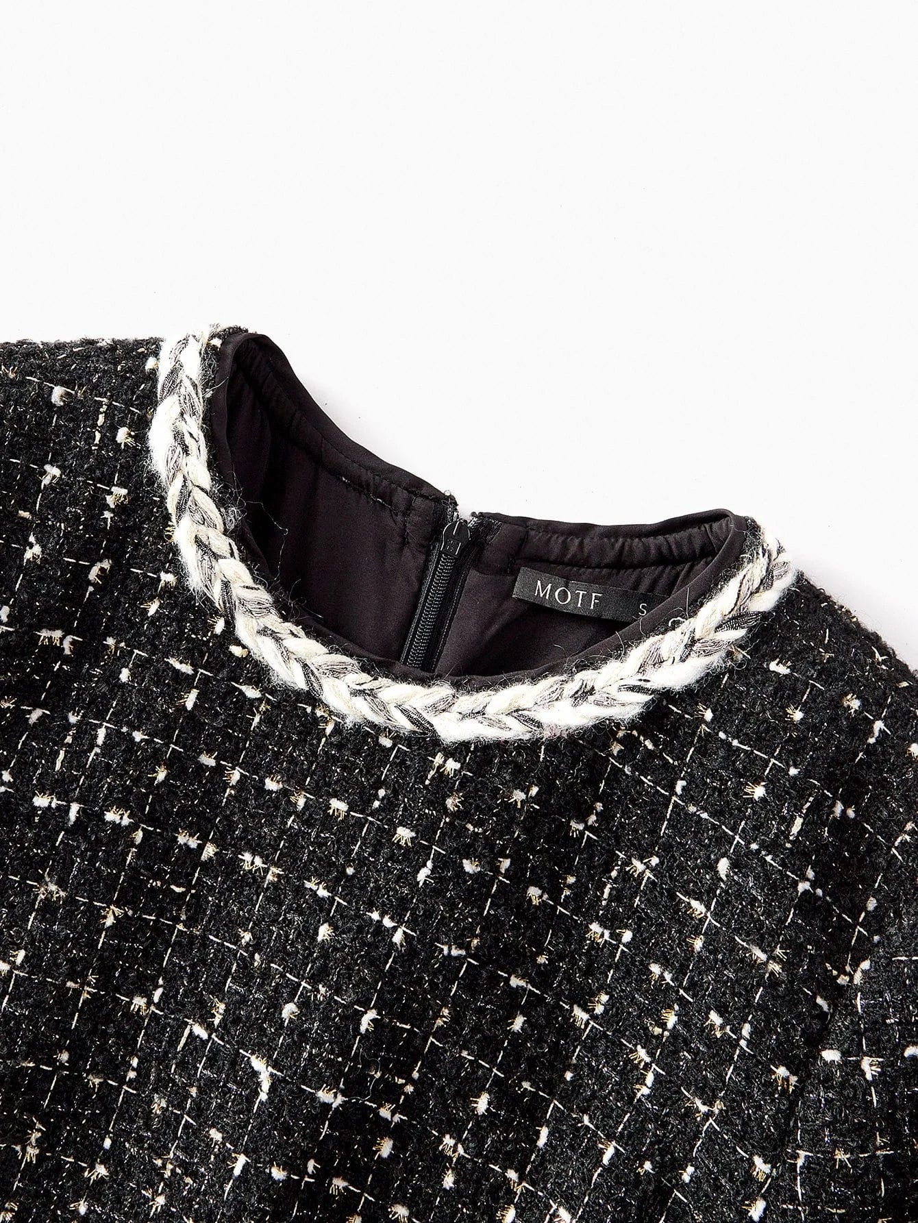 PREMIUM TWEED CONTRAST BINDING DRESS