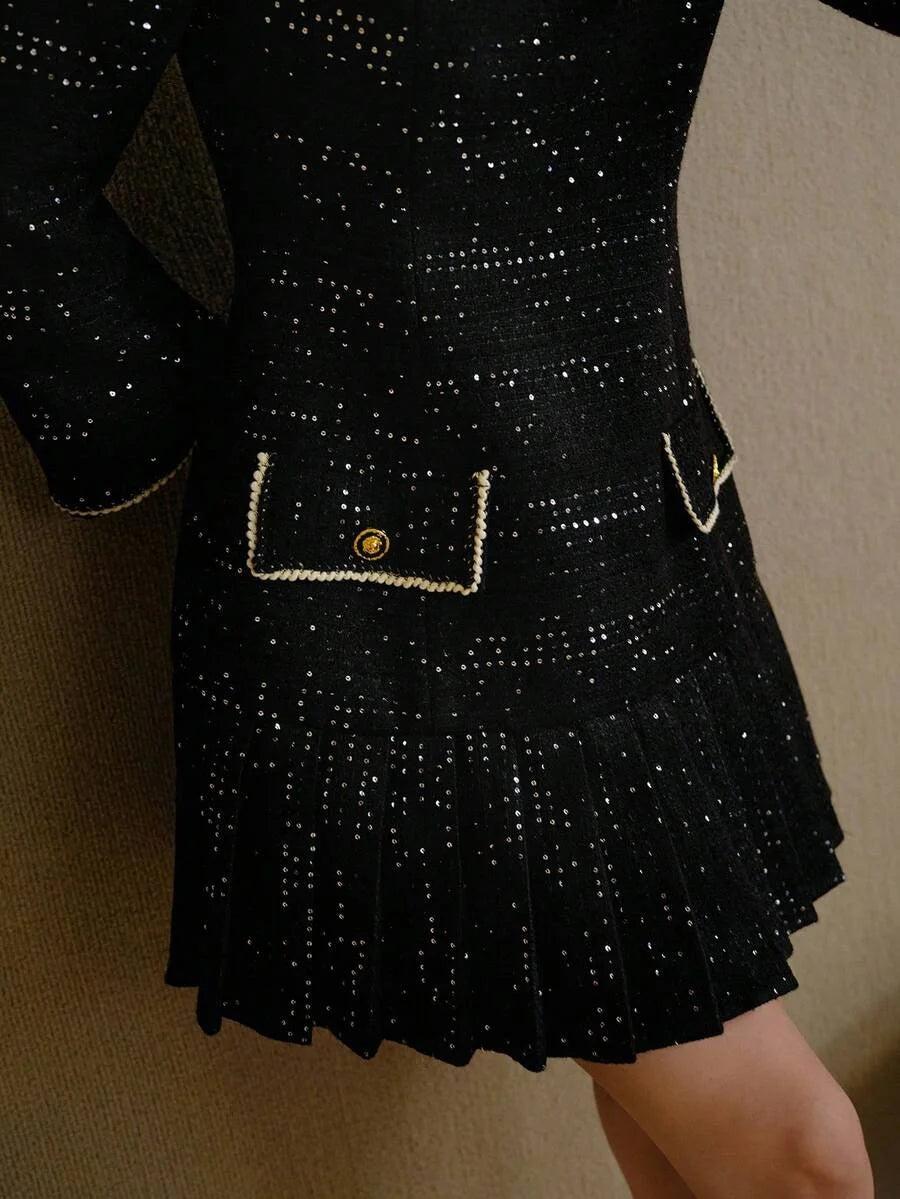 PREMIUM TWEED CONTRAST BINDING DRESS