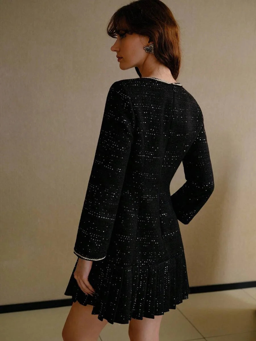 PREMIUM TWEED CONTRAST BINDING DRESS