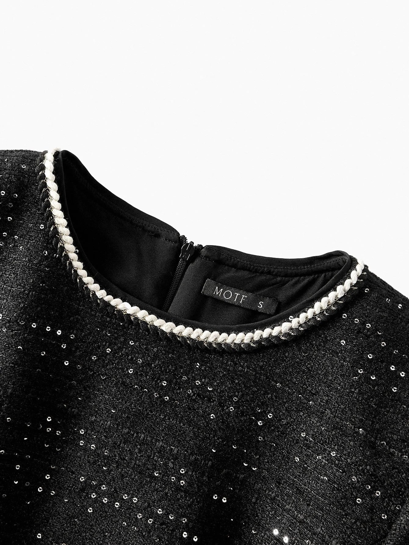 PREMIUM TWEED CONTRAST BINDING DRESS