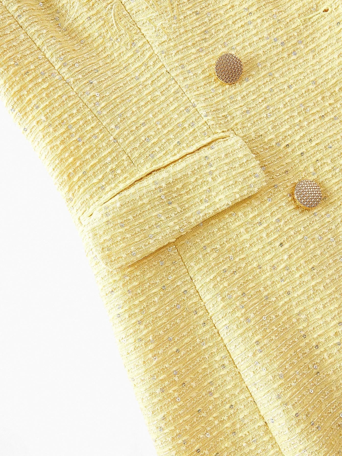 PREMIUM TWEED CONTRAST SEQUIN EMBROIDERY BLAZER FOR AUTUMN