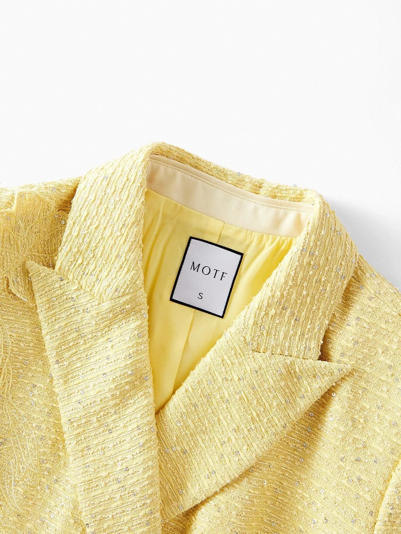 PREMIUM TWEED CONTRAST SEQUIN EMBROIDERY BLAZER FOR AUTUMN