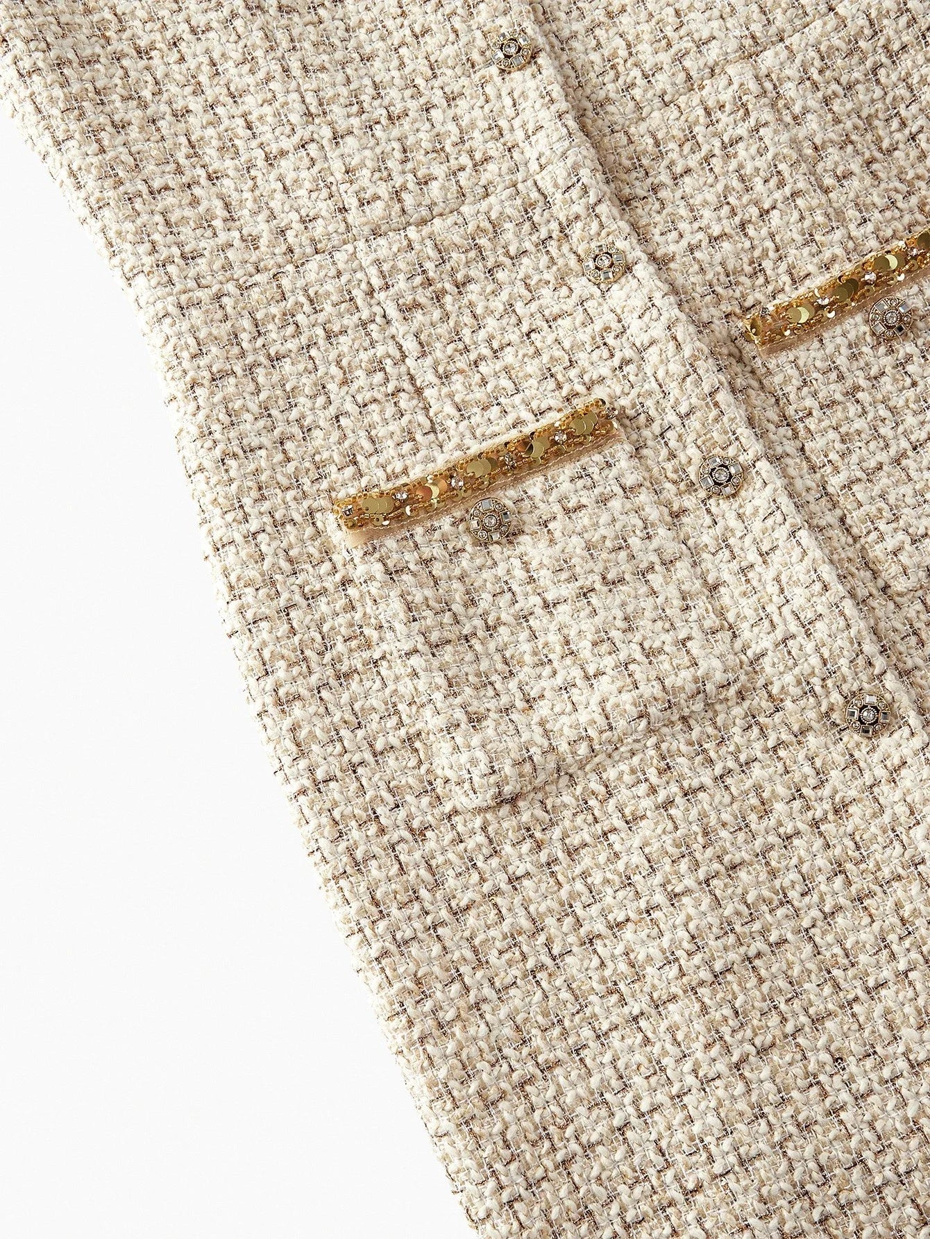 PREMIUM TWEED CONTRAST SEQUIN MIDI DRESS