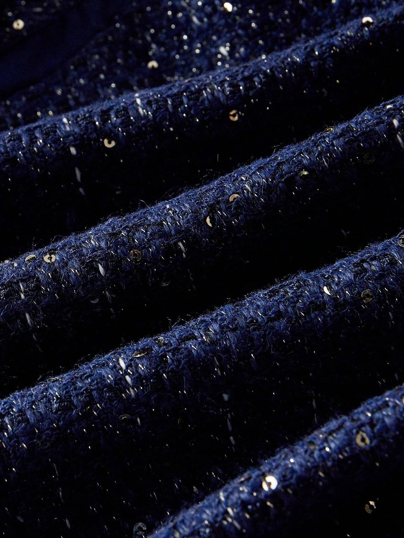 PREMIUM TWEED CONTRAST TAPE TRIM LAPEL COLLAR BLAZER