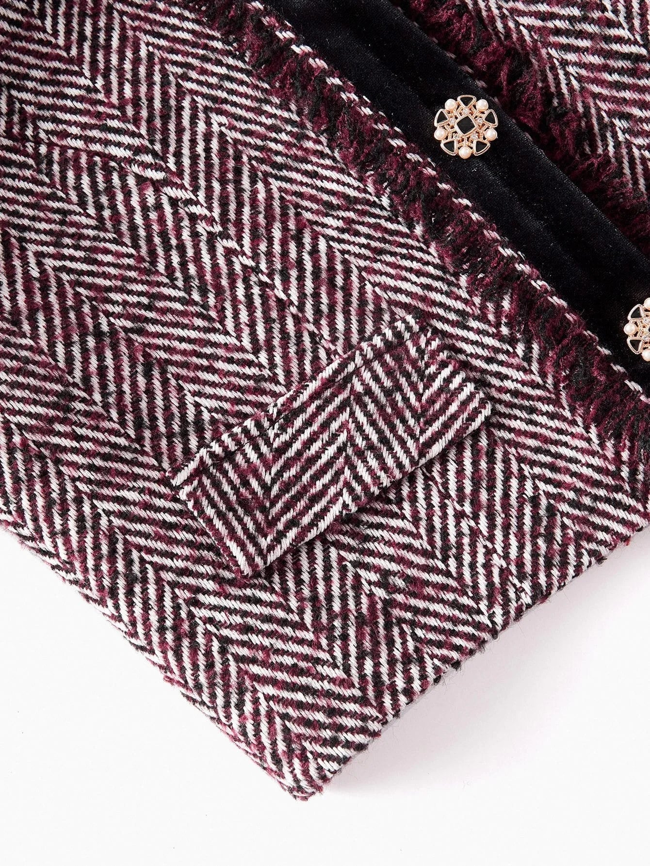 PREMIUM TWEED CONTRAST TRIM SHORT COAT AUTUMNWINTER