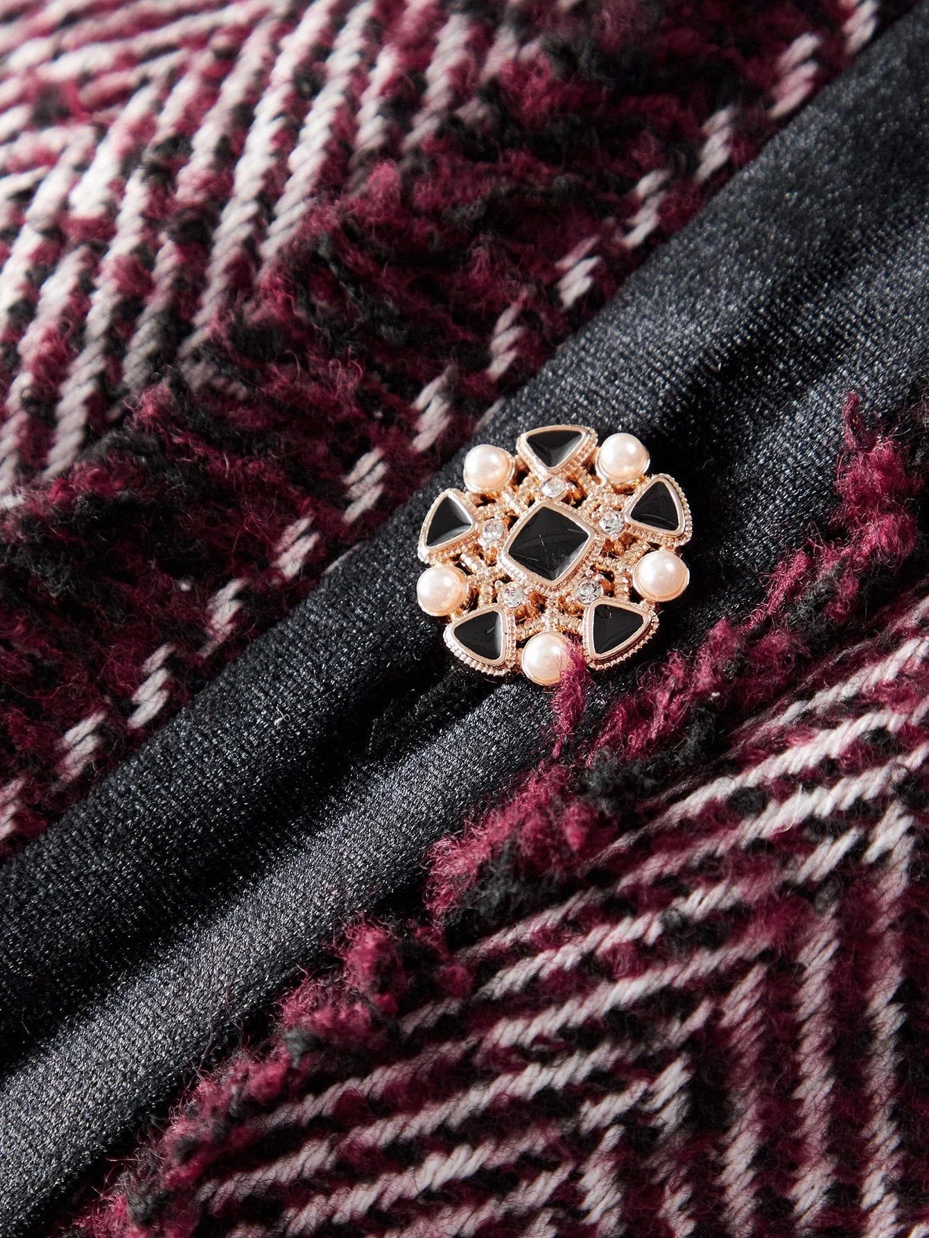 PREMIUM TWEED CONTRAST TRIM SHORT COAT AUTUMNWINTER