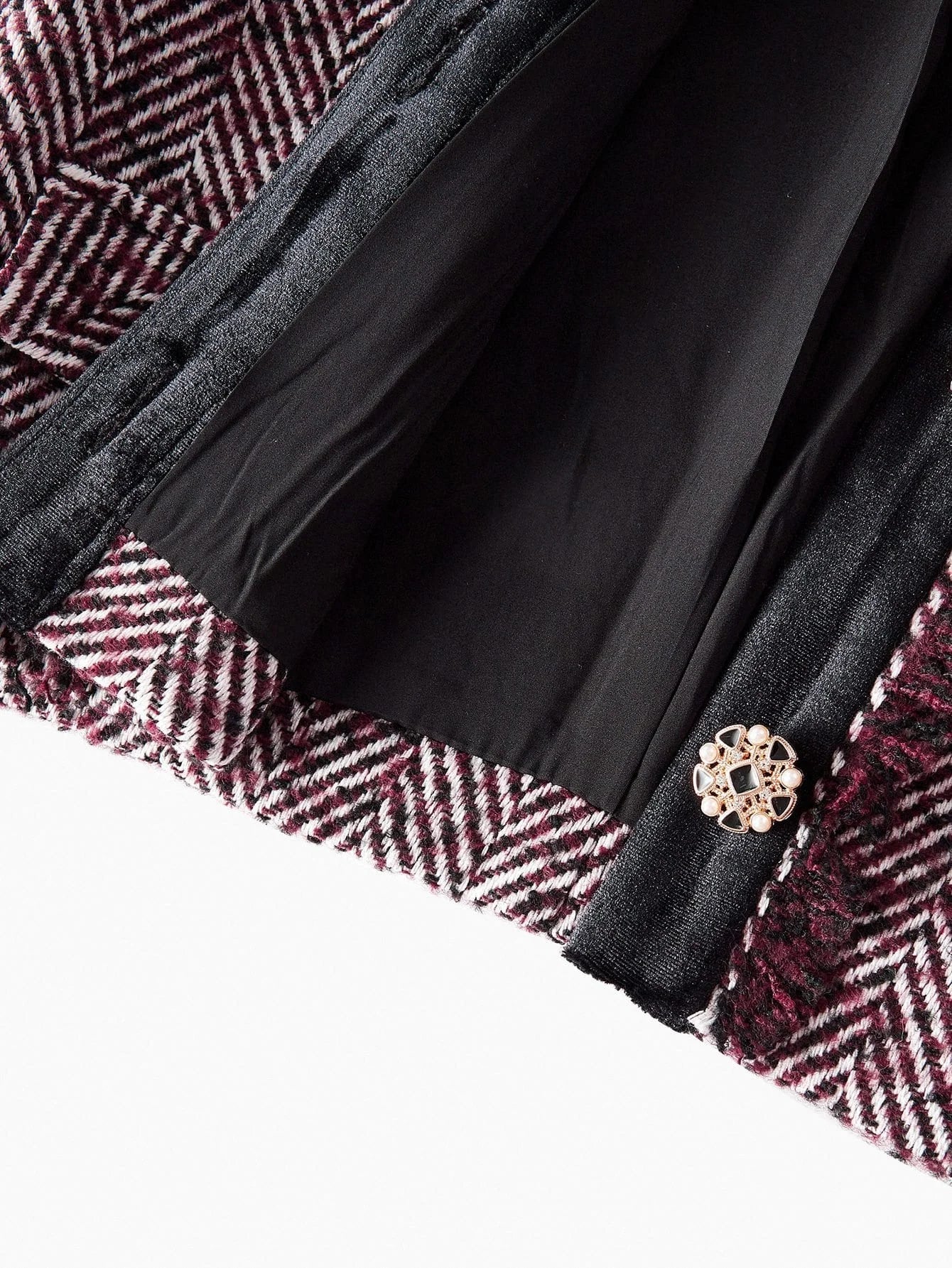 PREMIUM TWEED CONTRAST TRIM SHORT COAT AUTUMNWINTER