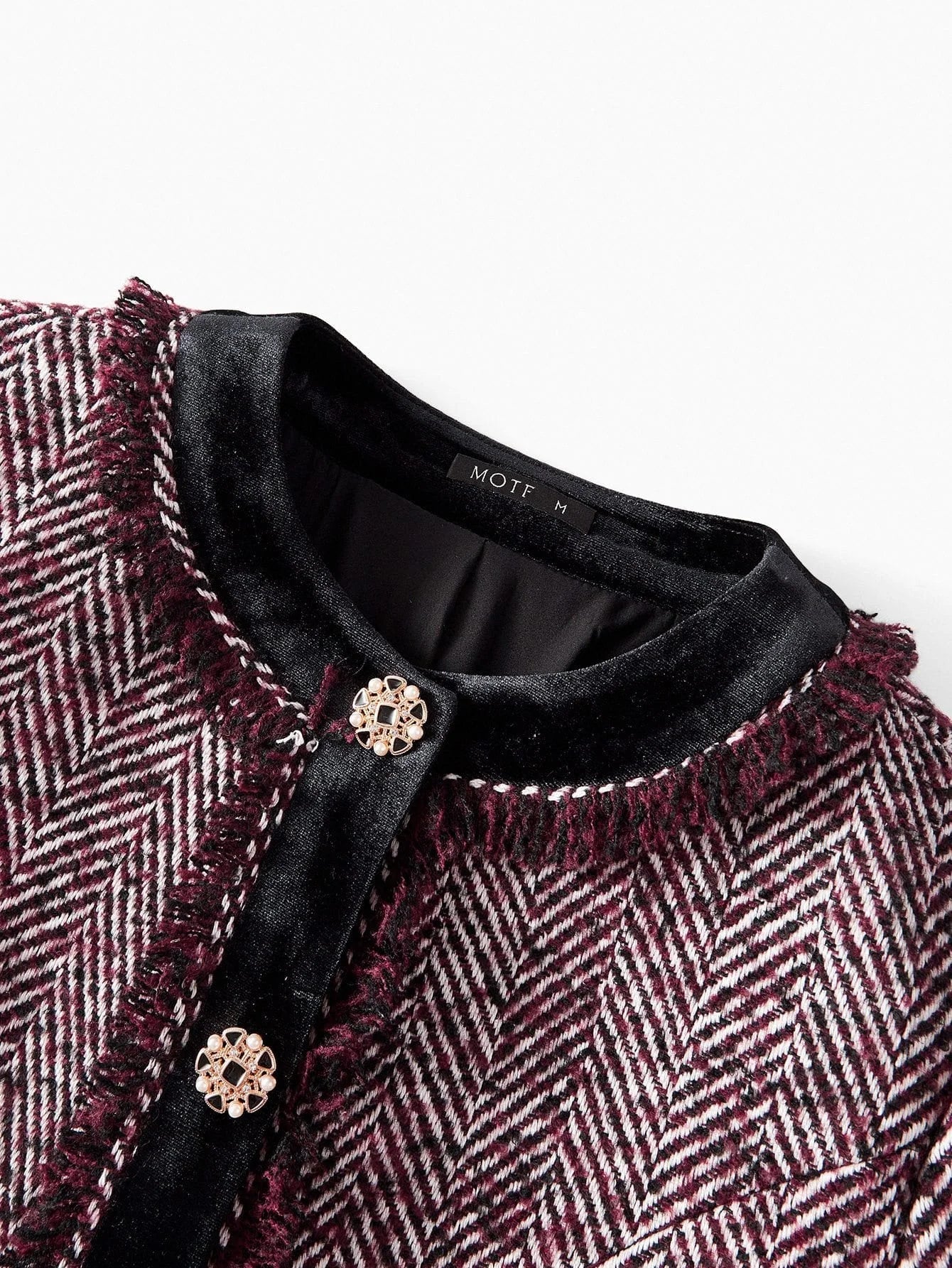 PREMIUM TWEED CONTRAST TRIM SHORT COAT AUTUMNWINTER