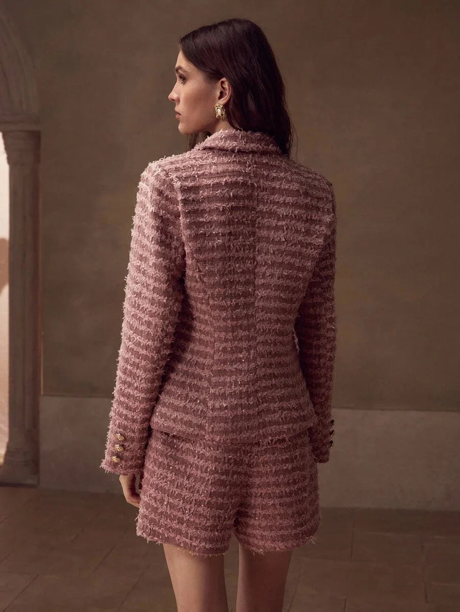 PREMIUM TWEED DOUBLE BREASTED BLAZER