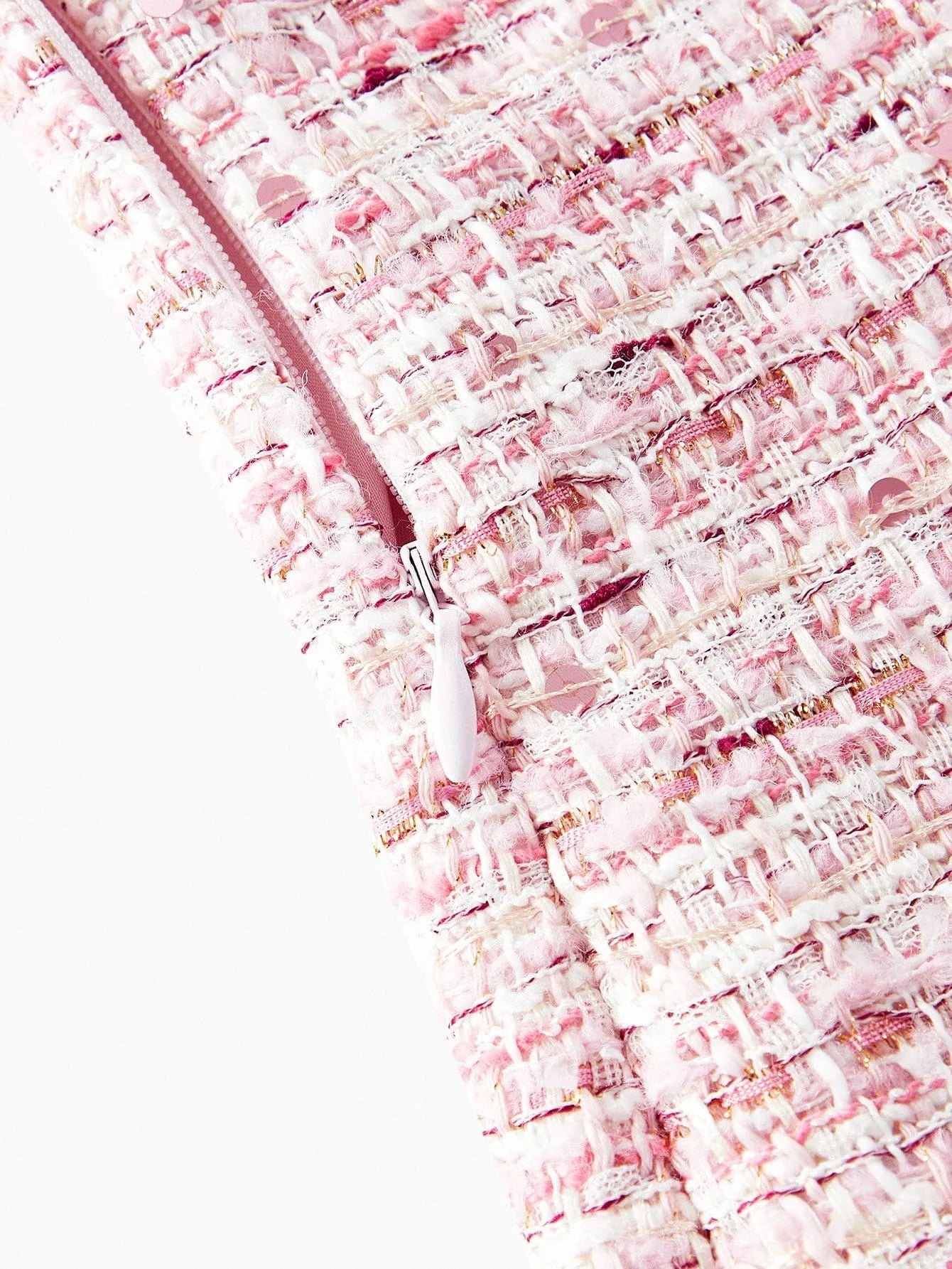 PREMIUM TWEED FAUX PEARL TRIM MINI DRESS