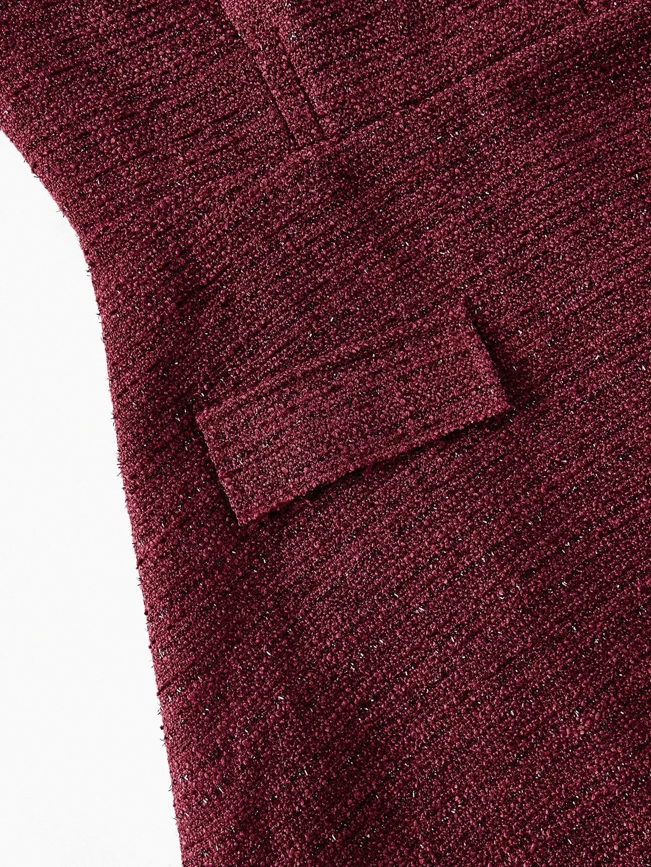 PREMIUM TWEED LAPEL COLLAR FLARE HEM RHINESTONE BELTED DRESS FALL WINTER