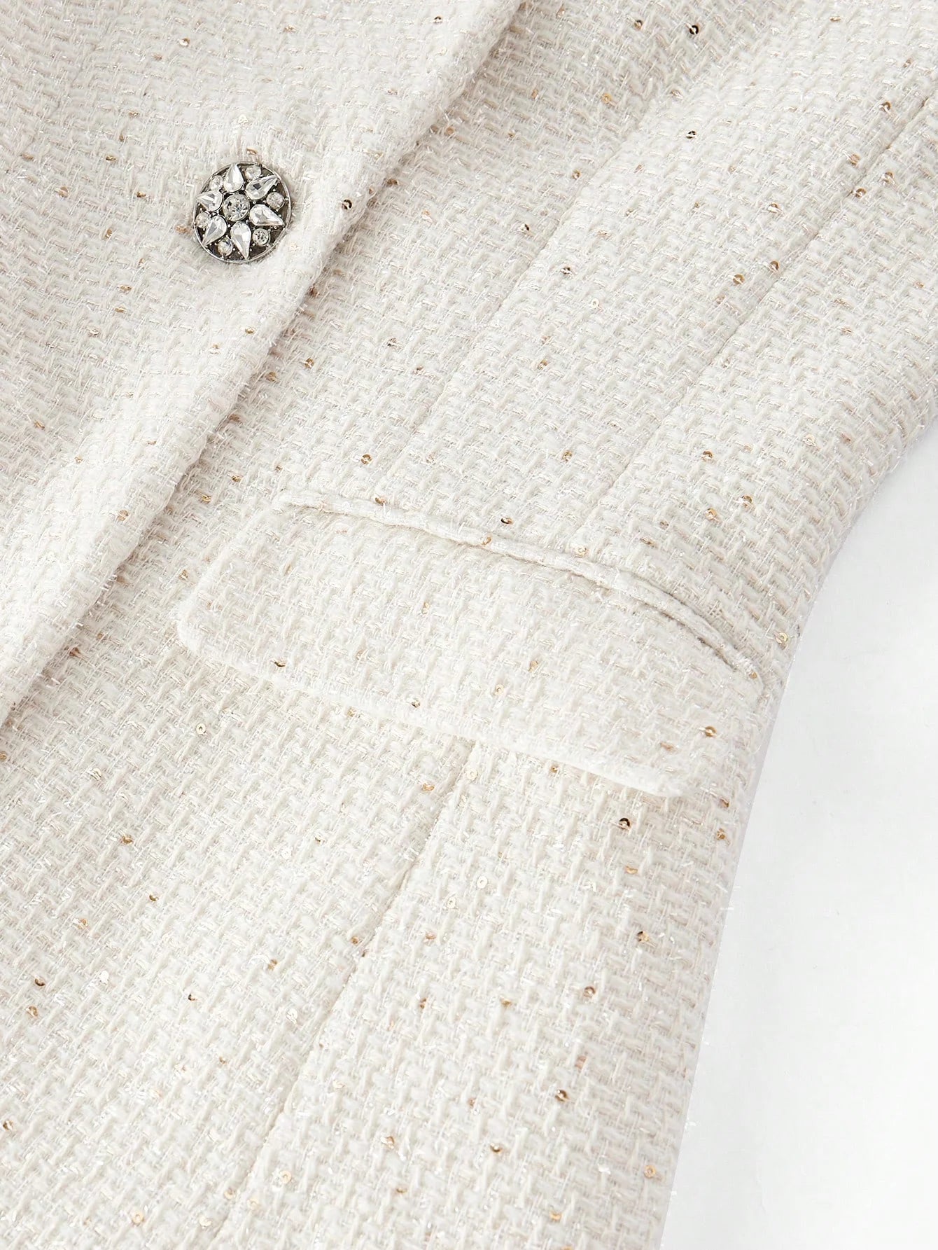 PREMIUM TWEED PEAK COLLAR FLAP DETAIL BLAZER