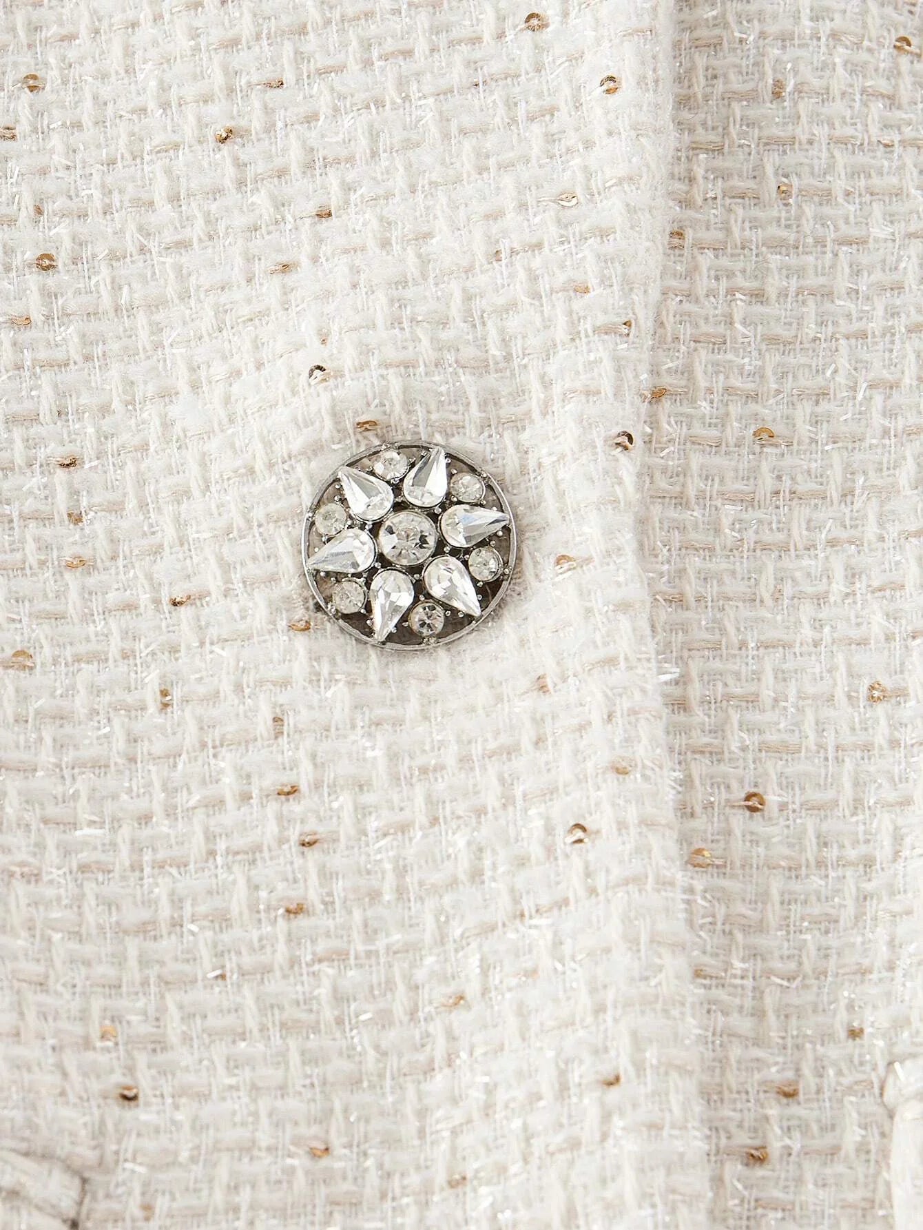 PREMIUM TWEED PEAK COLLAR FLAP DETAIL BLAZER