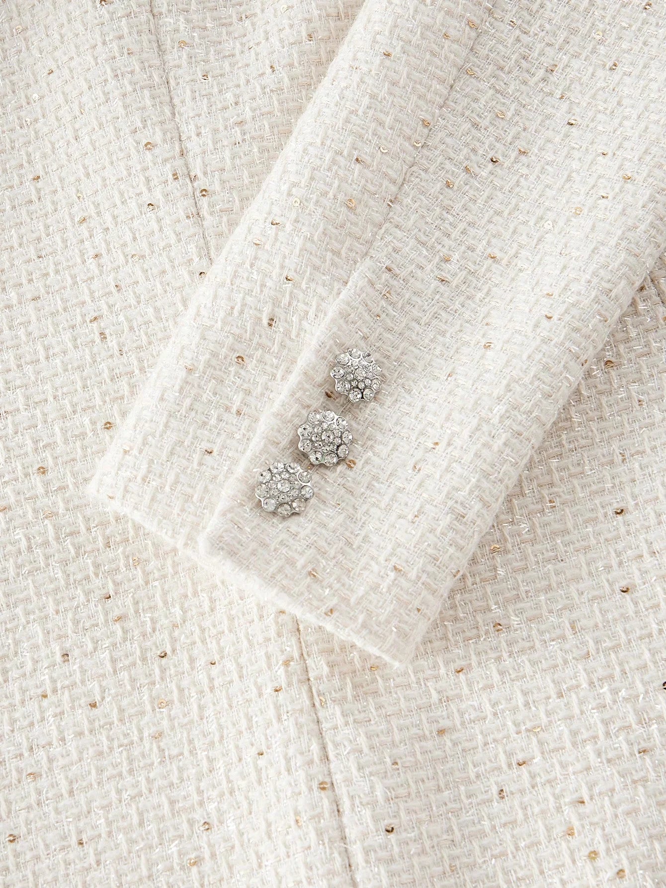 PREMIUM TWEED PEAK COLLAR FLAP DETAIL BLAZER