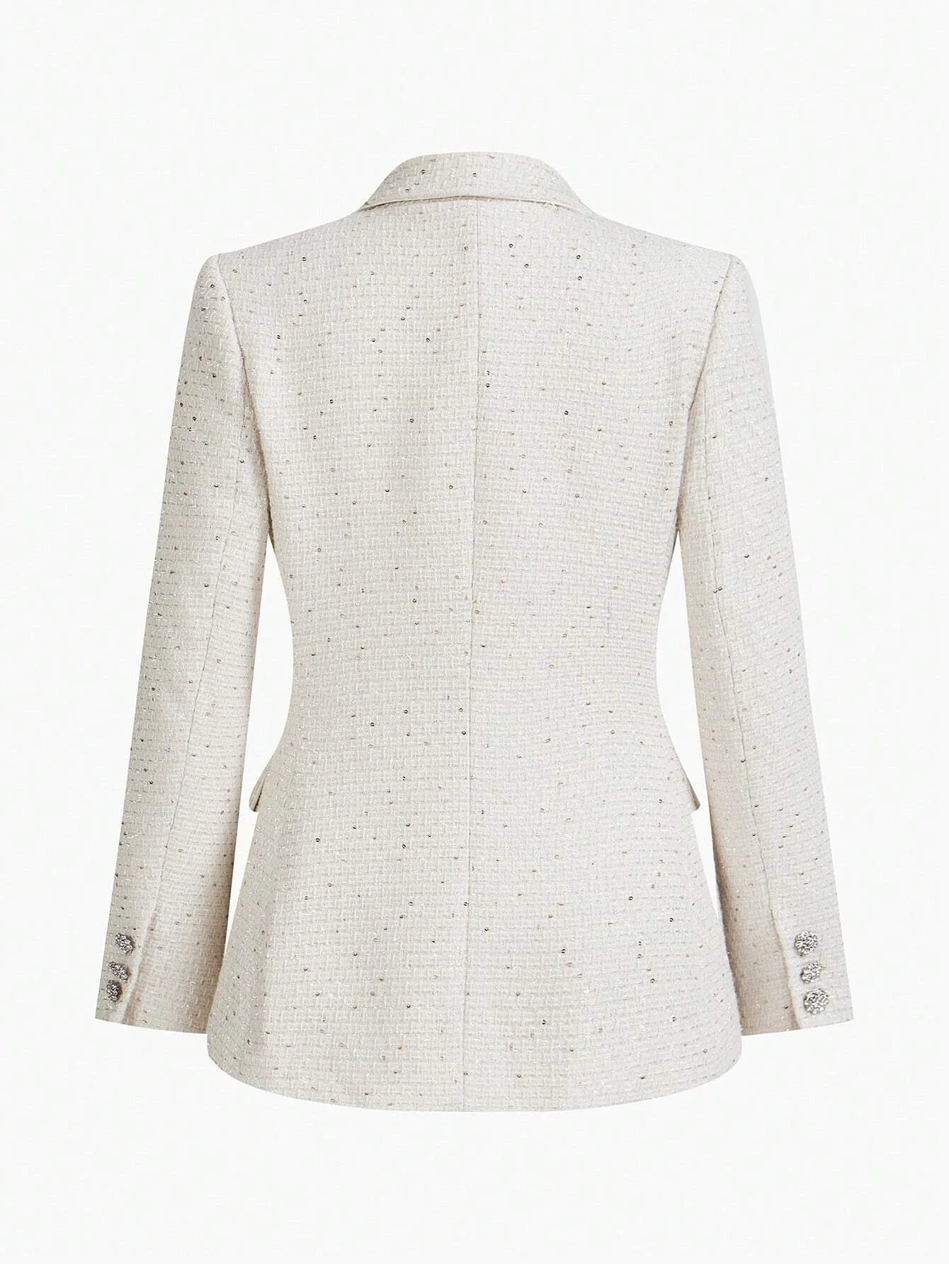 PREMIUM TWEED PEAK COLLAR FLAP DETAIL BLAZER