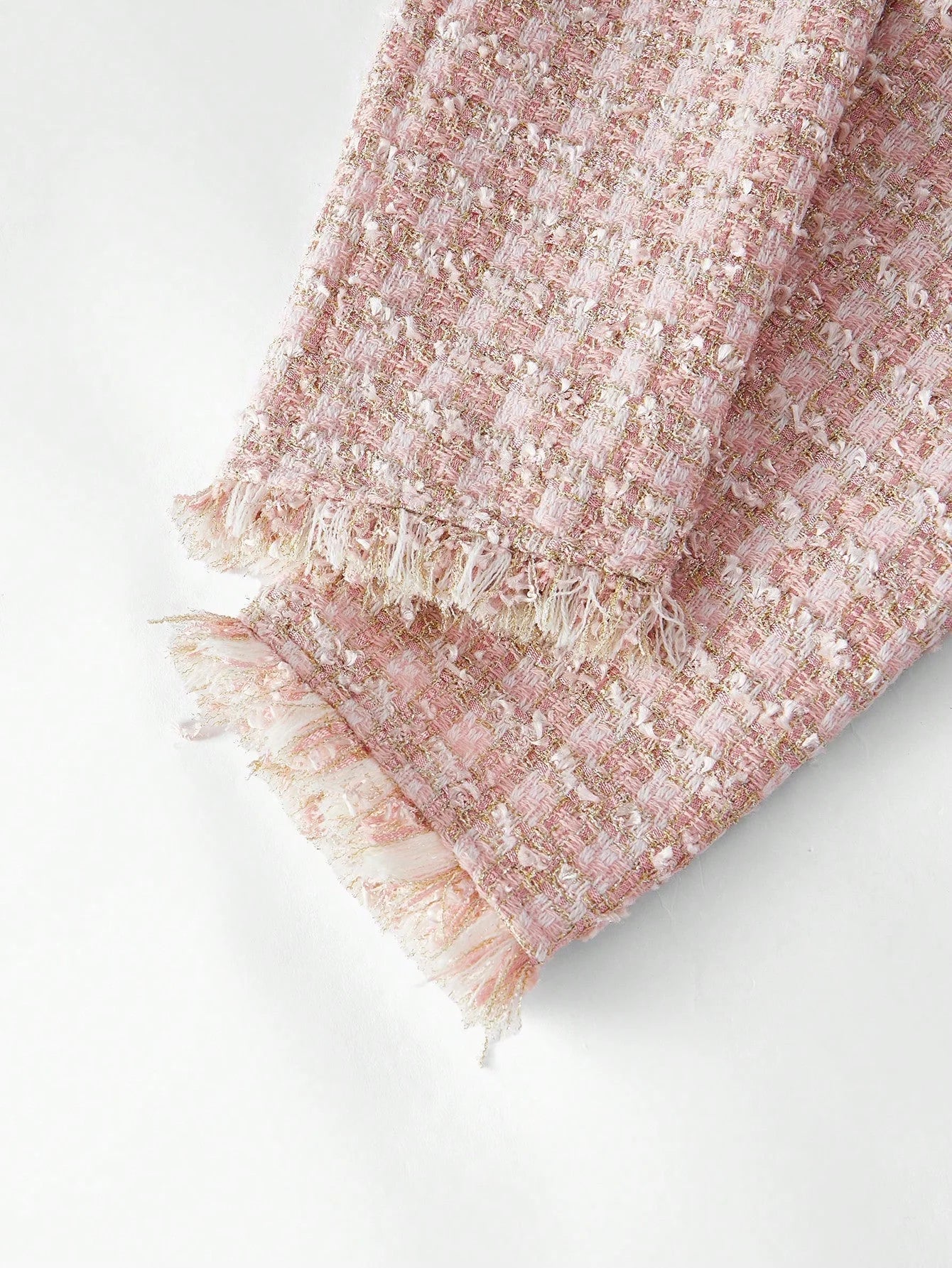 PREMIUM TWEED RAW TRIM DOUBLE BREASTED BLAZER