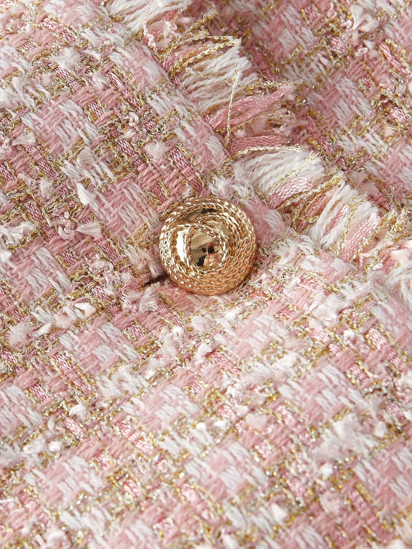 PREMIUM TWEED RAW TRIM DOUBLE BREASTED BLAZER