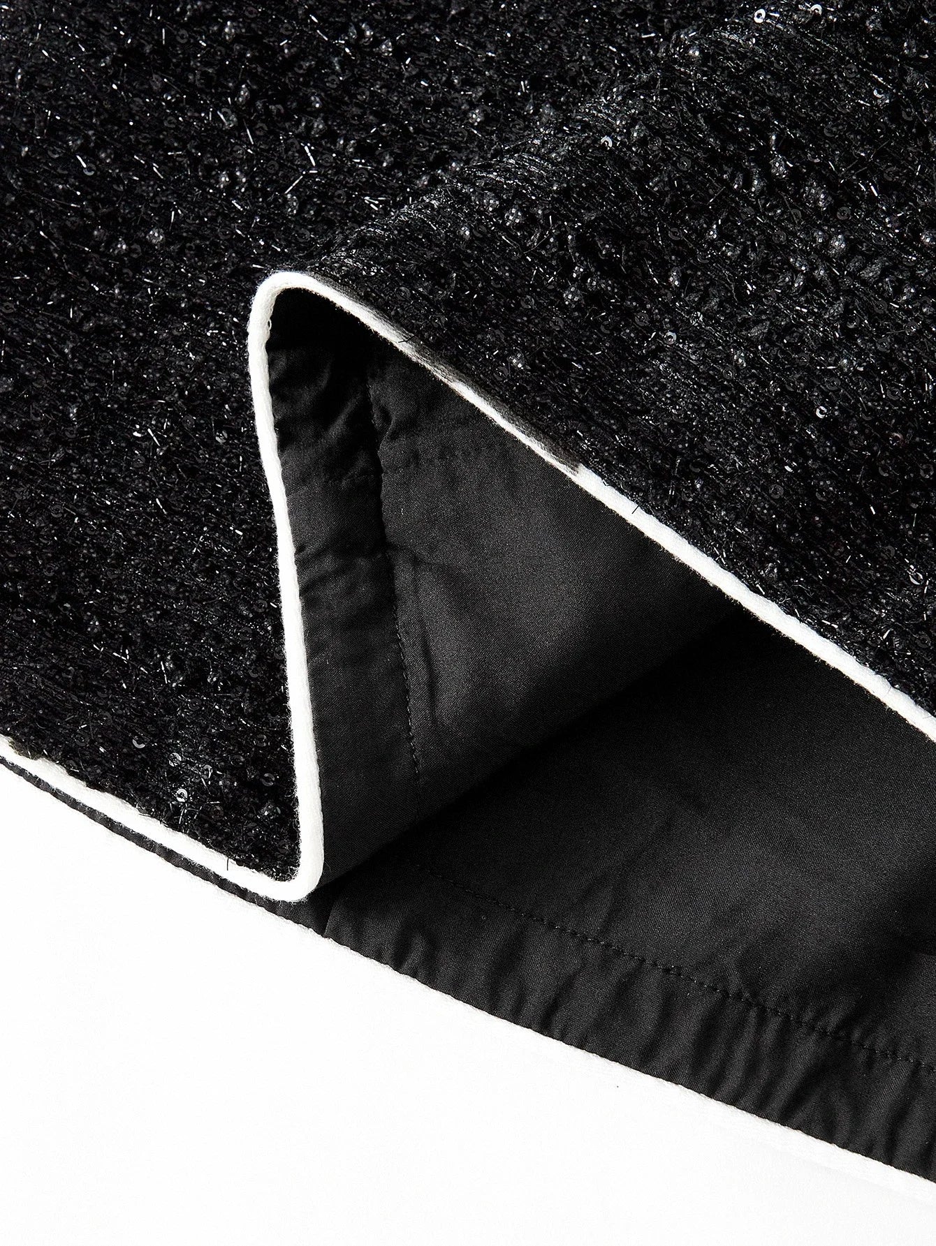 PREMIUM TWEED RHINESTONE DETAIL PATCH POCKET DRESS