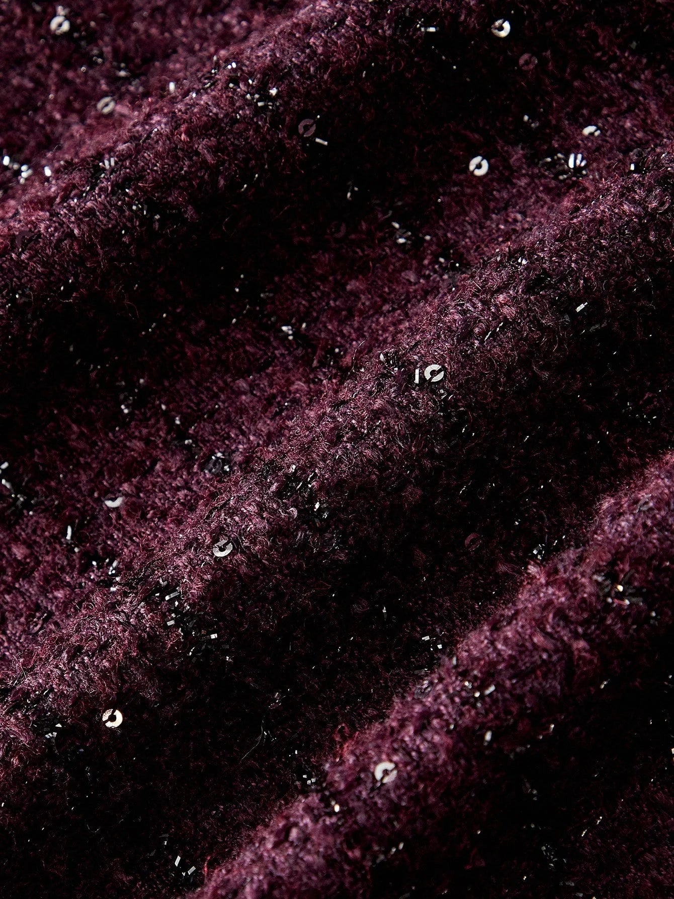 PREMIUM TWEED SEQUINS CONTRAST CHAIN TAPE TRIM SLEEVELESS SHORT DRESS