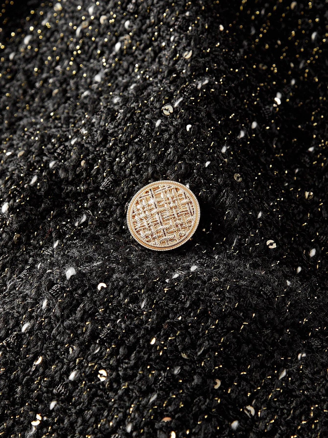 PREMIUM TWEED SEQUINS DOUBLE BREASTED PLACKET BLAZER