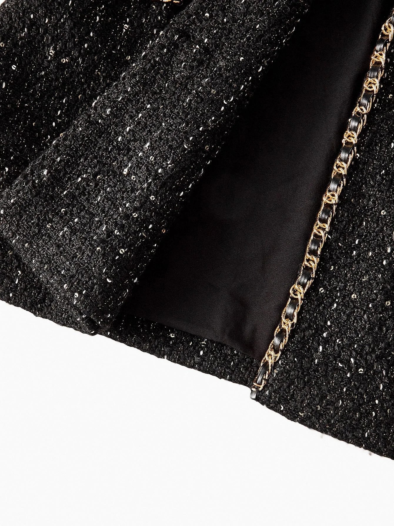 PREMIUM TWEED SEQUINS DOUBLE BREASTED PLACKET BLAZER