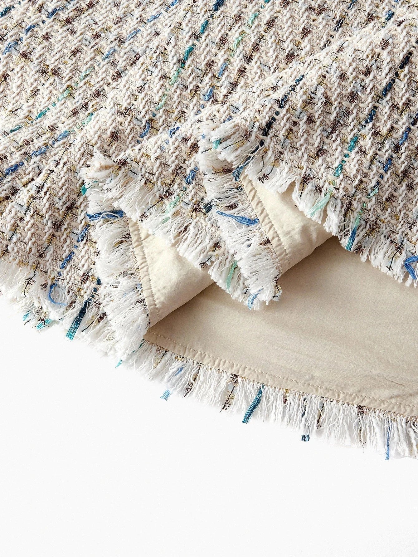 PREMIUM TWEED SHORT SLEEVE ROUND NECK MERMAID DRESS