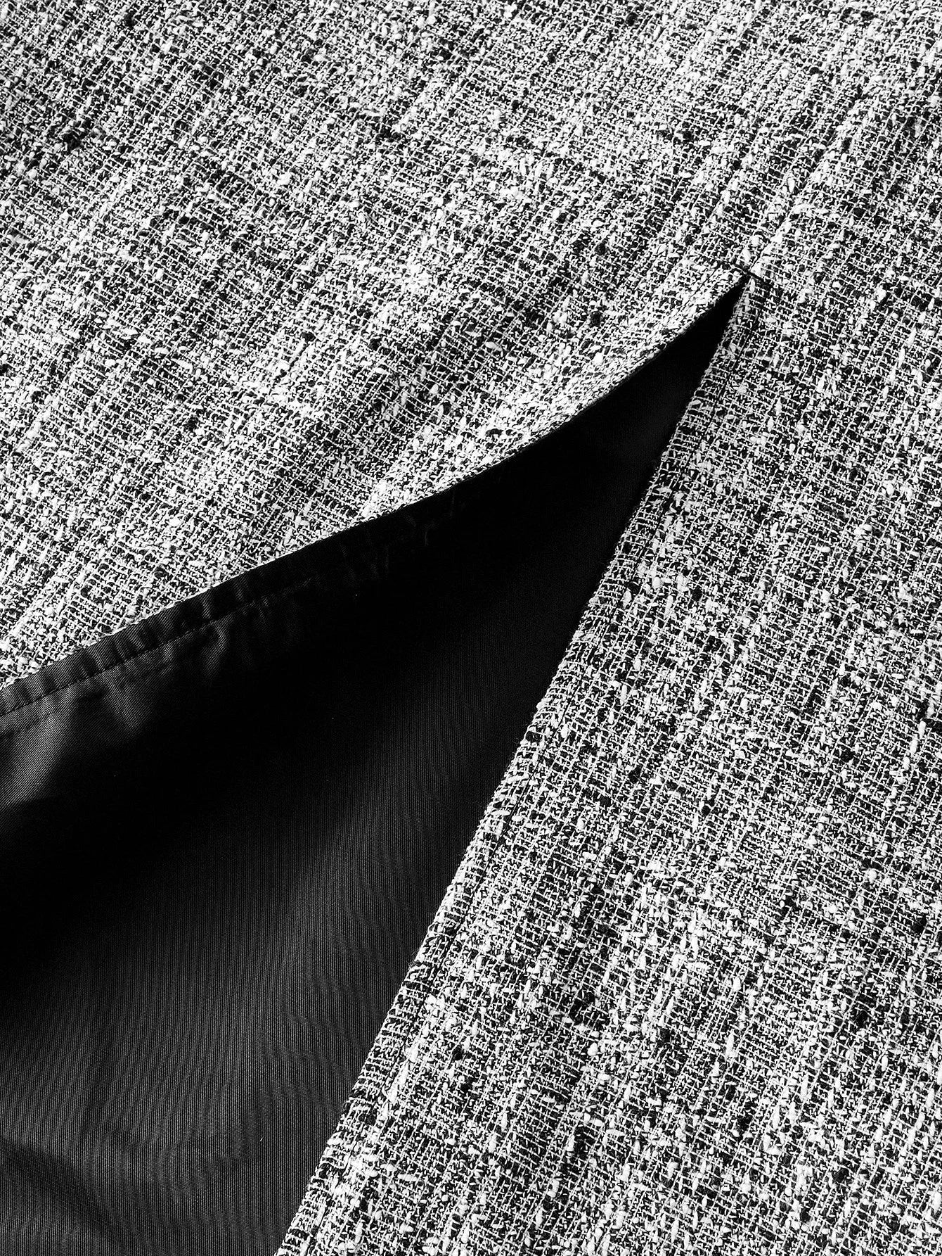 PREMIUM TWEED SPLIT HEM DRESS