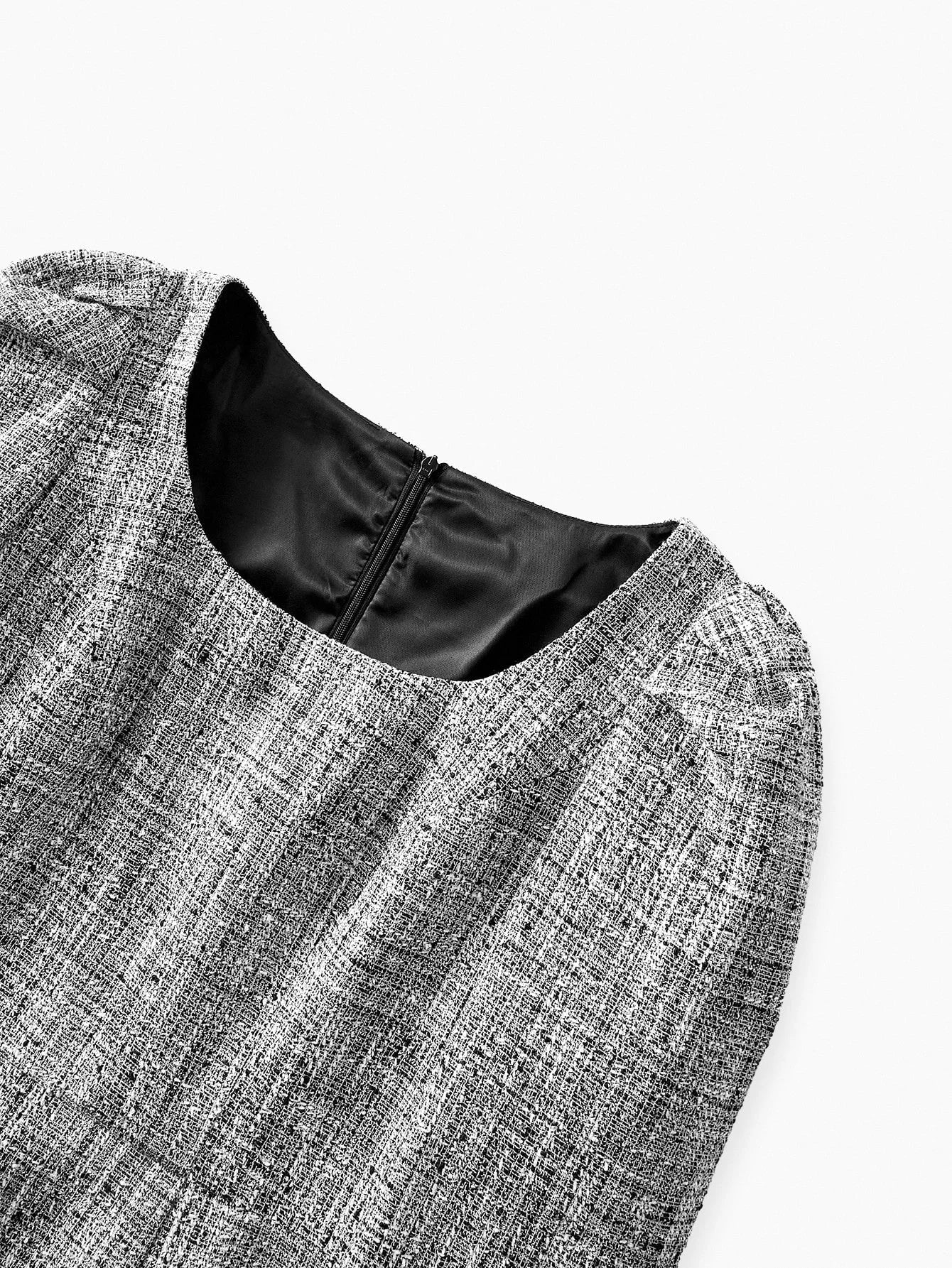 PREMIUM TWEED SPLIT HEM DRESS