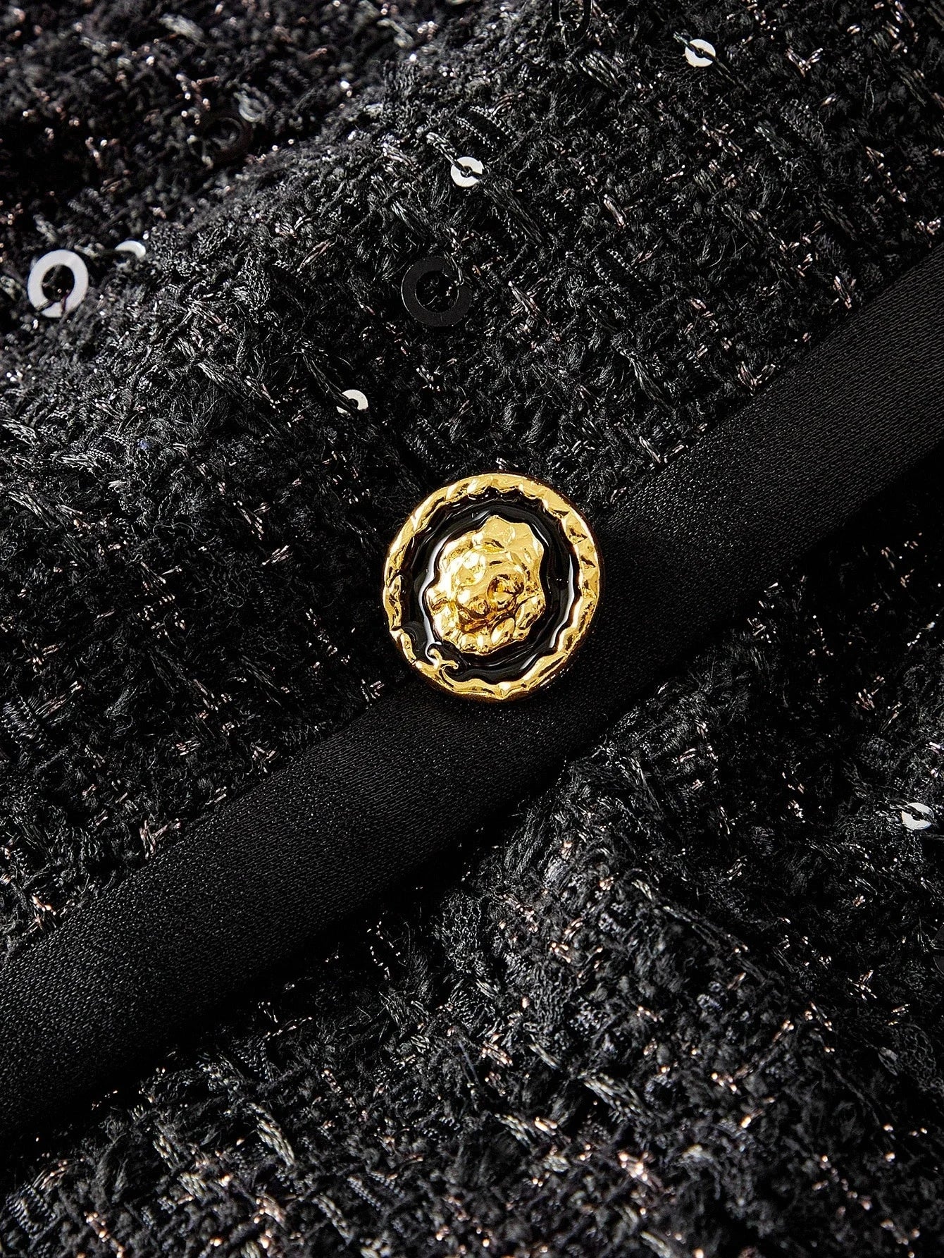 PREMIUM TWEED VNECK BUTTON UP DRESS