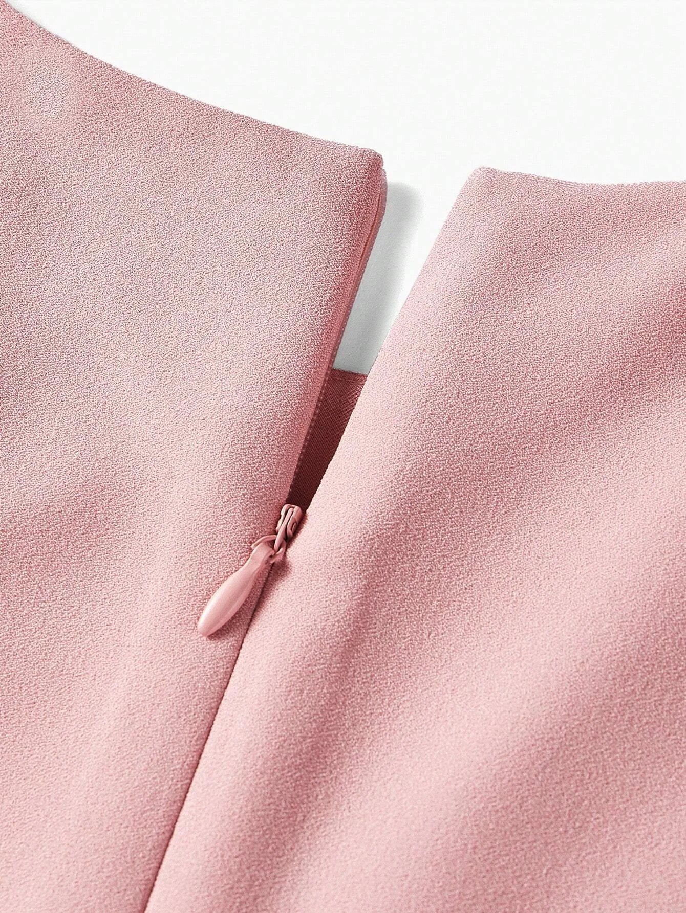 PREMIUM TWO TONE FOLD PLEATED ASYMMETRICAL HEM DRESS