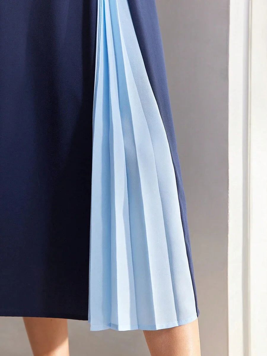PREMIUM TWO TONE PLEATED PANEL DRESSSUMMER OUTFITS