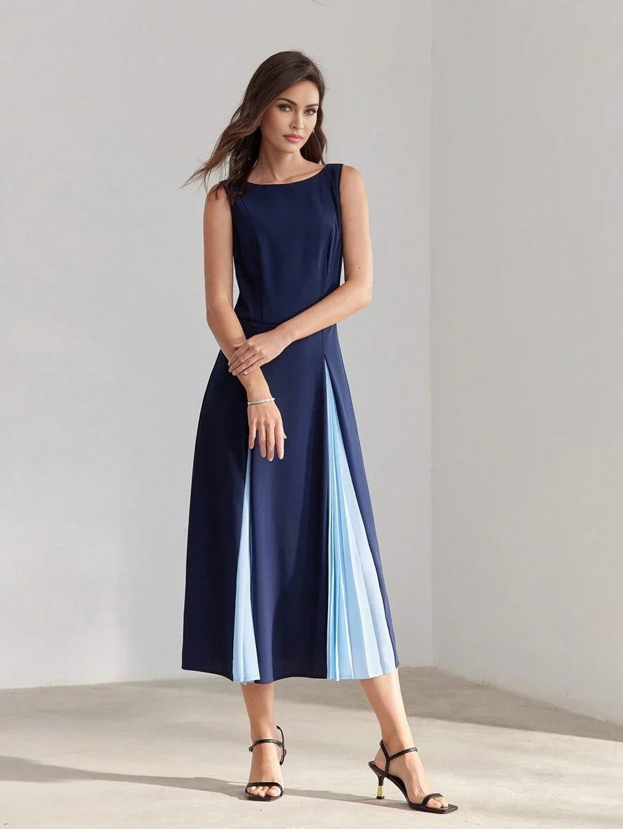 PREMIUM TWO TONE PLEATED PANEL DRESSSUMMER OUTFITS